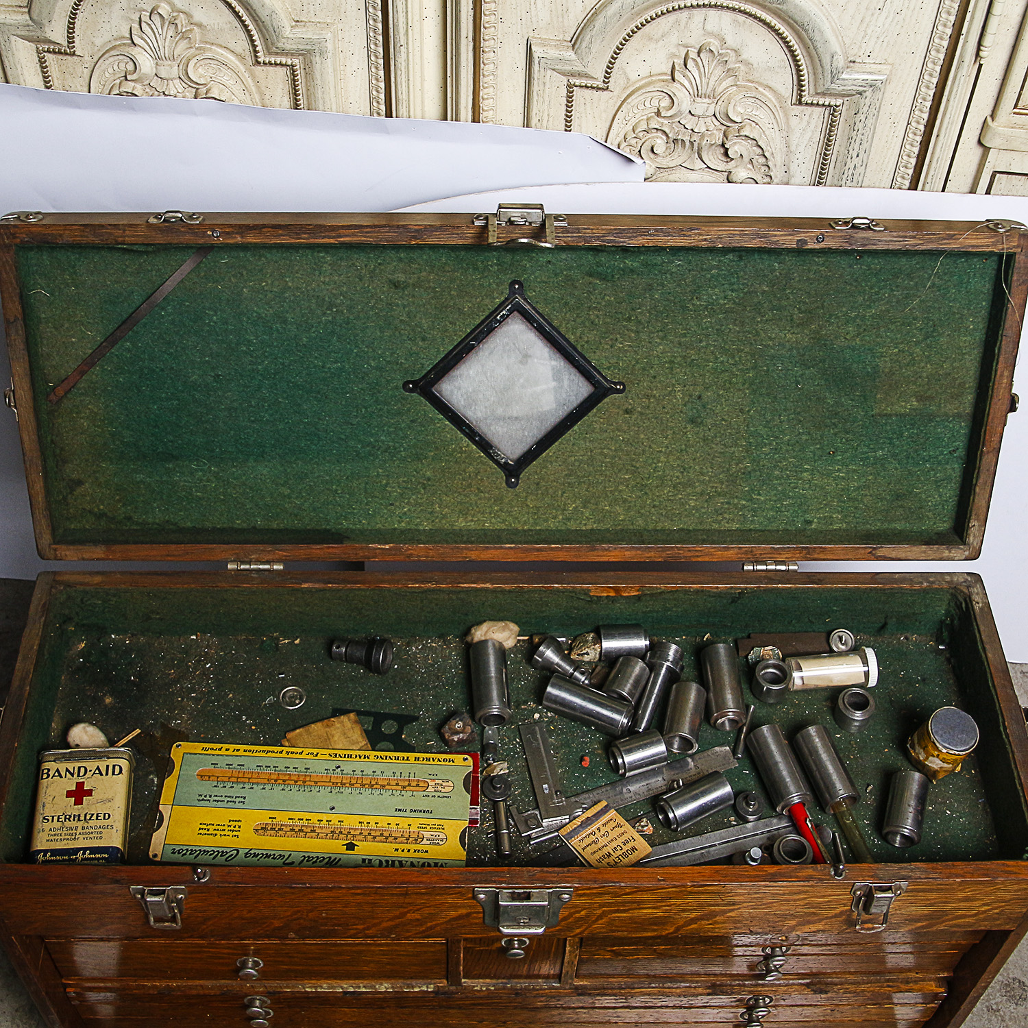 H. Gerstner & Sons Machinist Oak Tool Chest With Contents