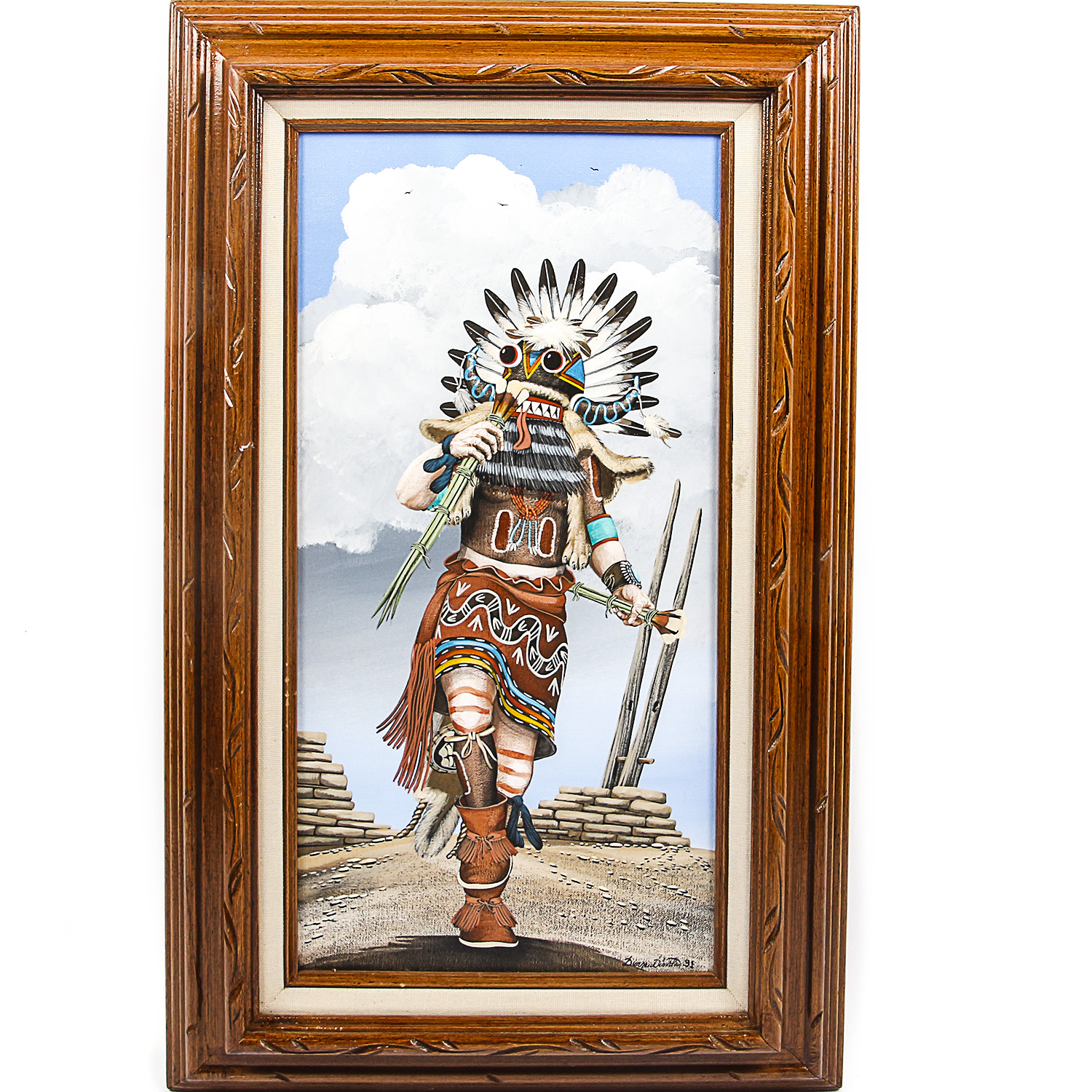 Duane Dishta Original Oil on Canvas of Kachina