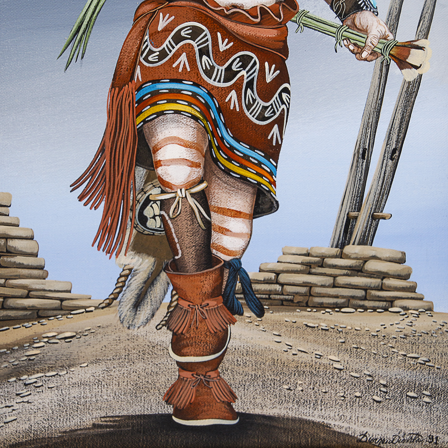 Duane Dishta Original Oil on Canvas of Kachina