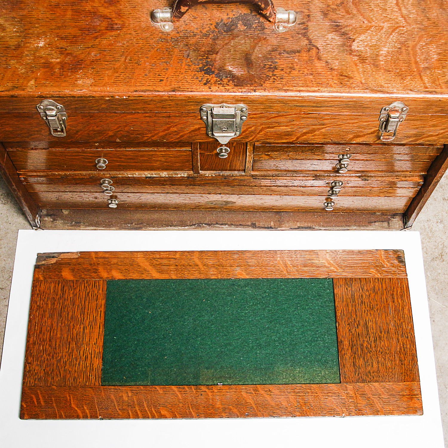 H. Gerstner & Sons Machinist Oak Tool Chest With Contents
