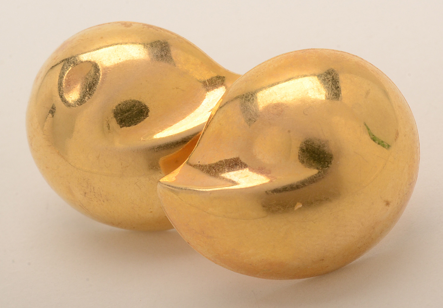 Five Pair of 14K Yellow and White Gold Pierced Earrings