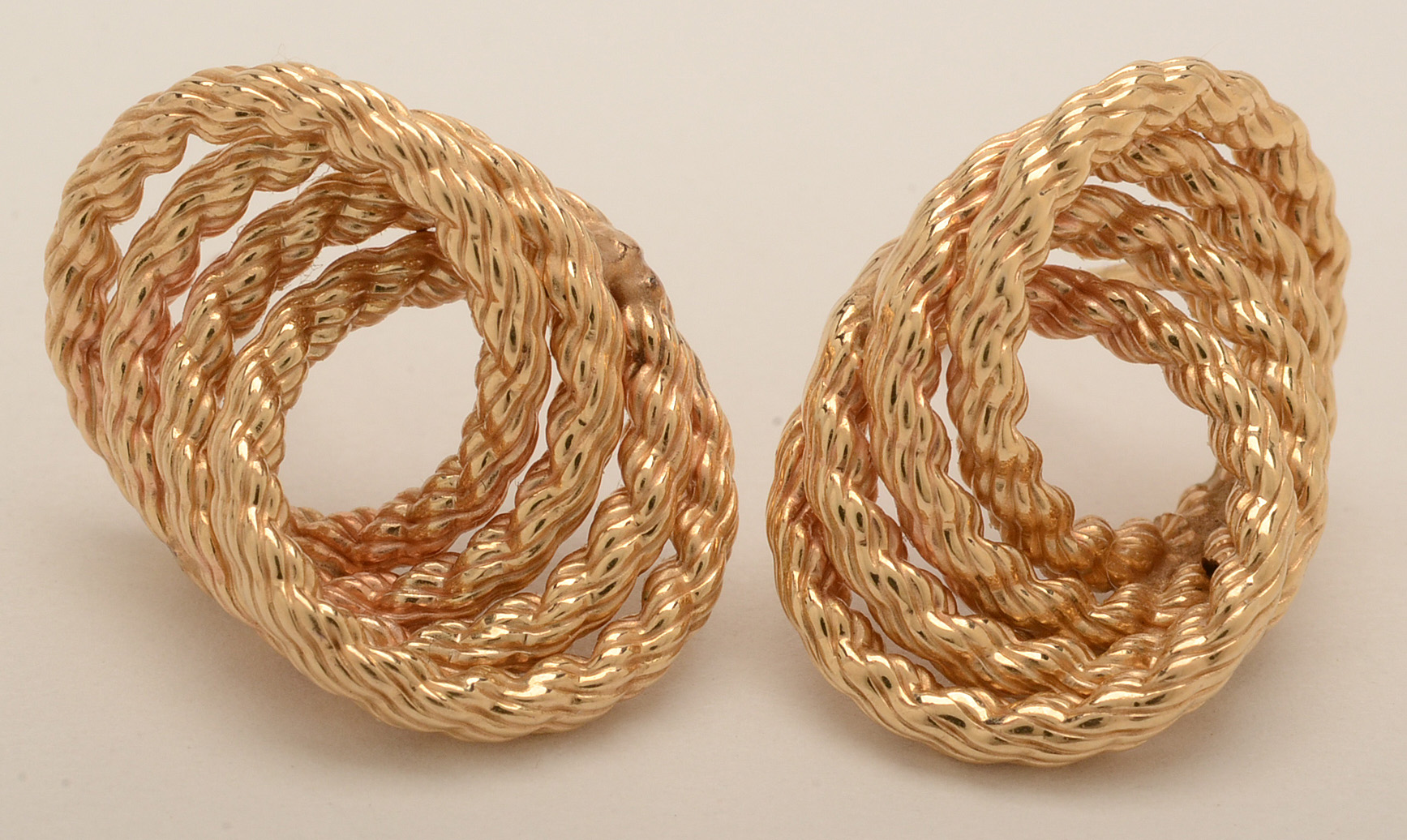 Five Pair of 14K Yellow and White Gold Pierced Earrings