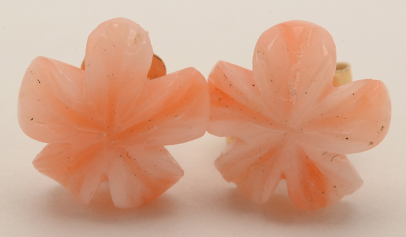 Five Pair of 14K Yellow and White Gold Pierced Earrings