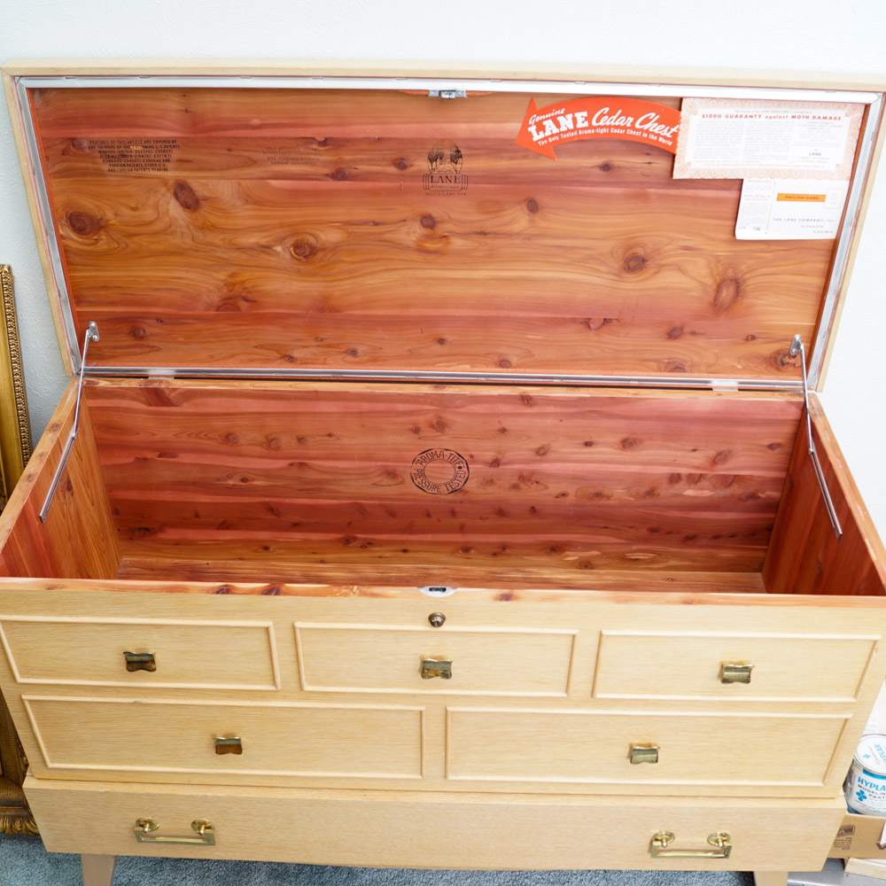 Mid-Century Blonde Wood "Aroma-Tite" Cedar Chest by Lane