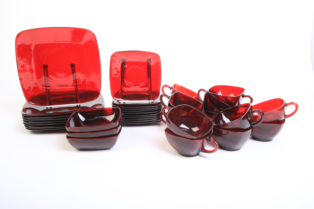 Anchor Hocking "Royal Ruby Charm" Tableware