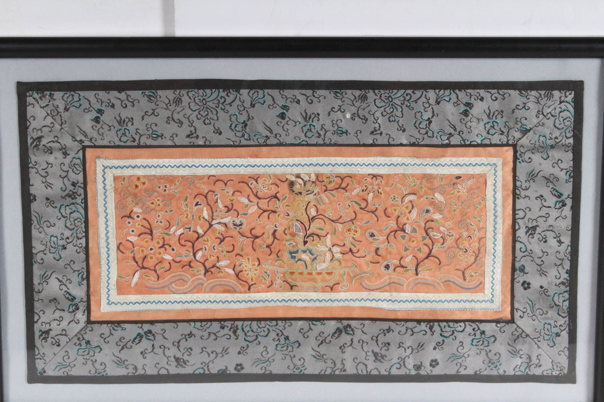 Antique Chinese Forbidden Stitch Embroidery Silk Panel