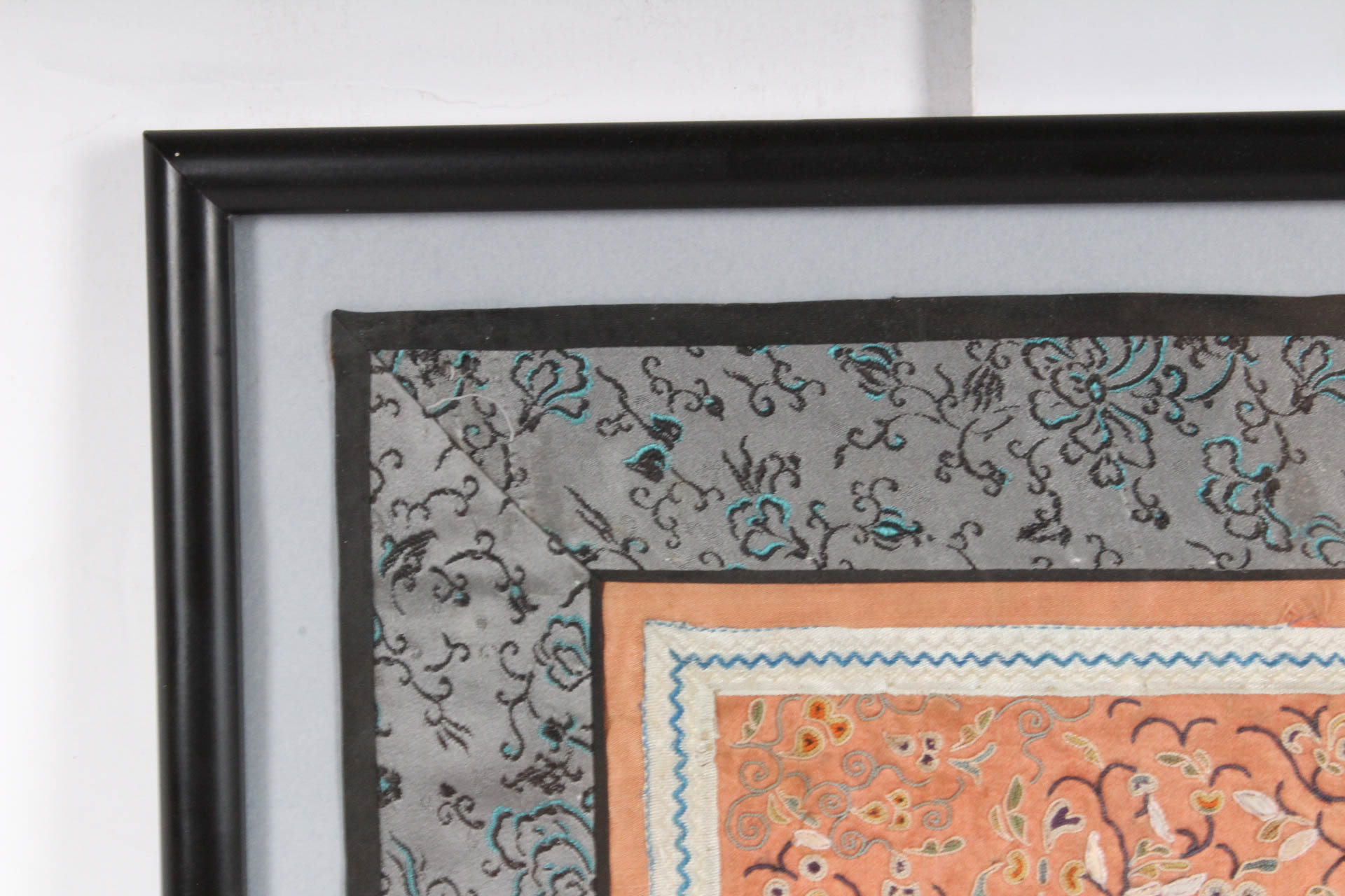 Antique Chinese Forbidden Stitch Embroidery Silk Panel