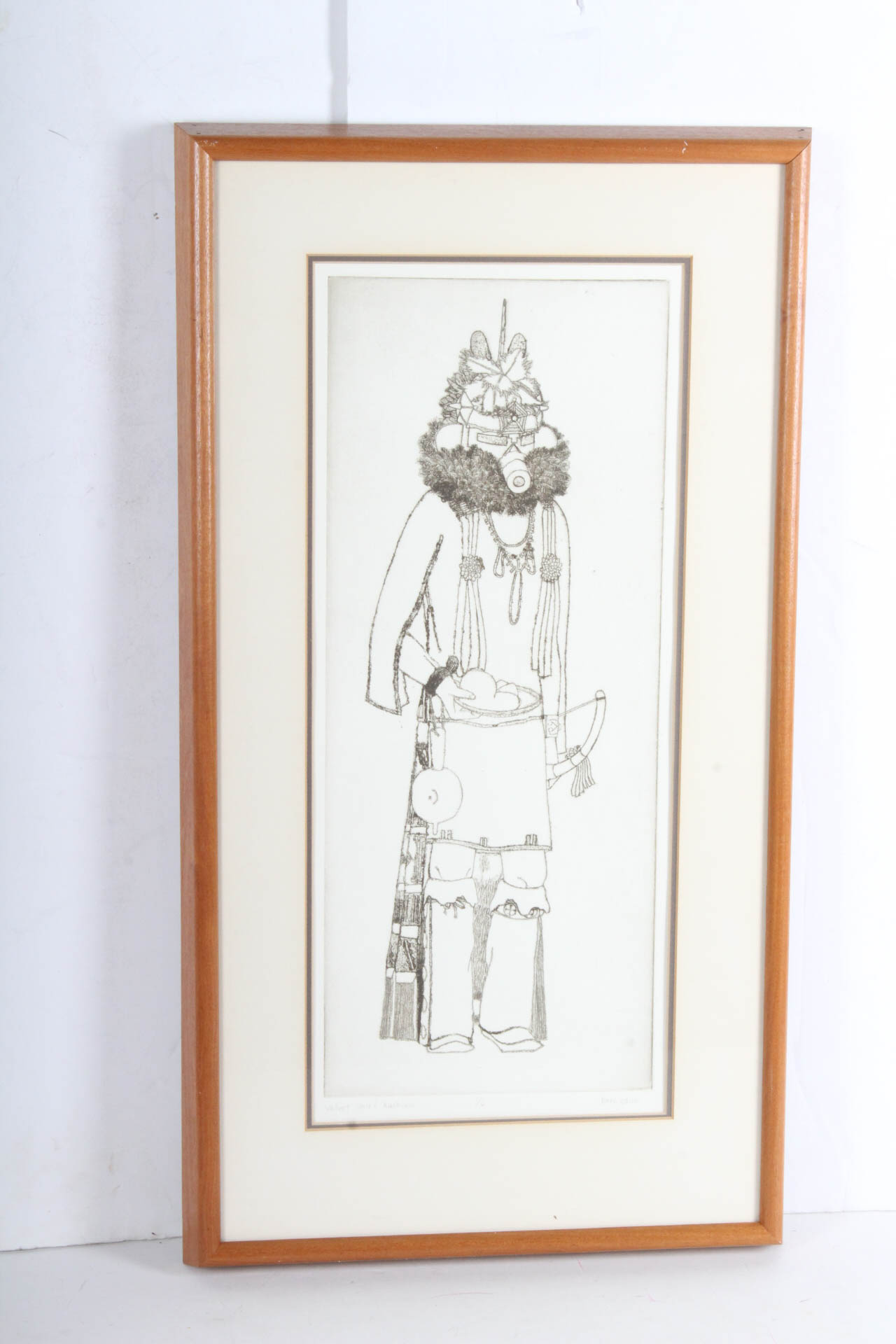 Phil Cruz Etching "Velvet Shirt Kachina"