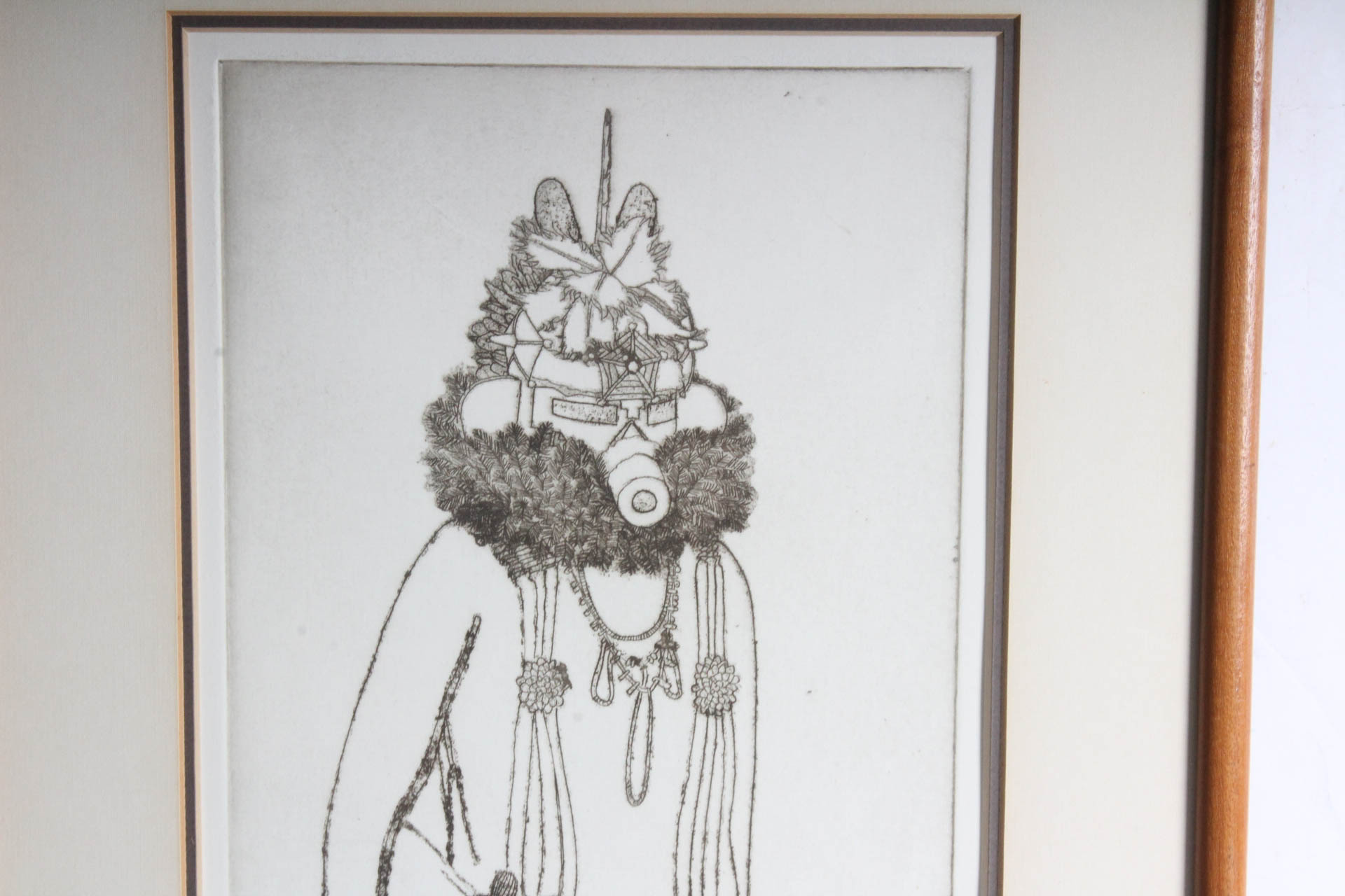 Phil Cruz Etching "Velvet Shirt Kachina"