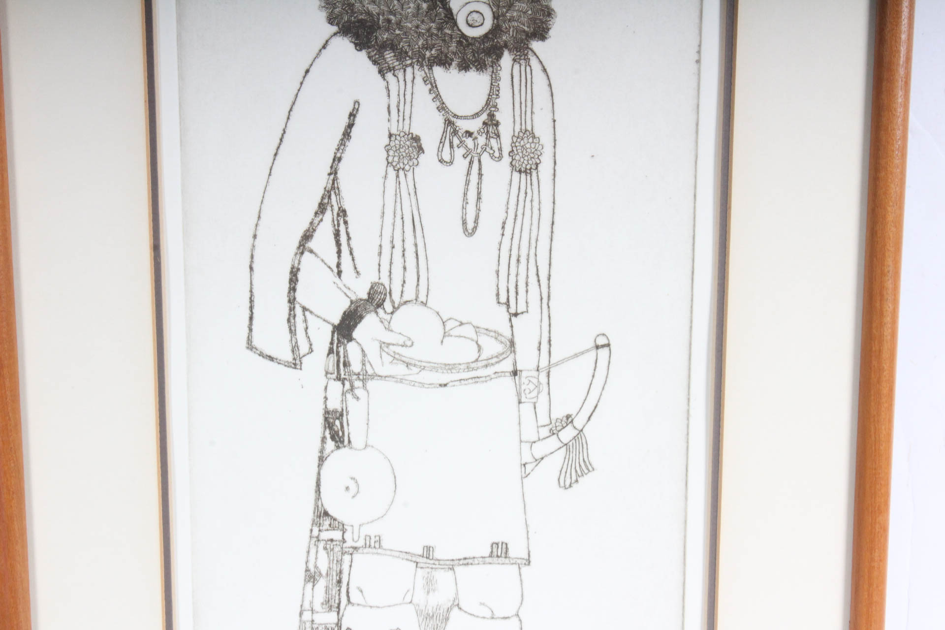 Phil Cruz Etching "Velvet Shirt Kachina"