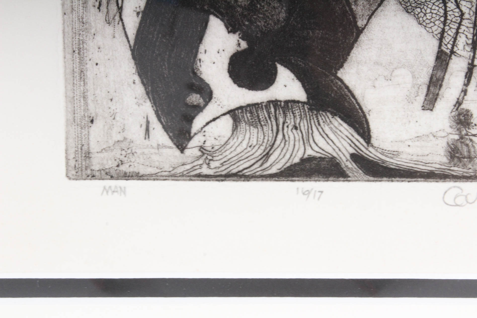 Courtney Moyah Limited Edition Etching of "Man"