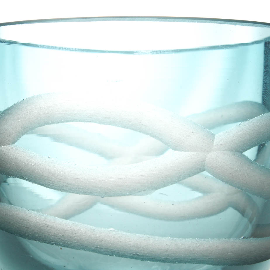 Evolution by Waterford Blue Cut Crystal Candle Holder