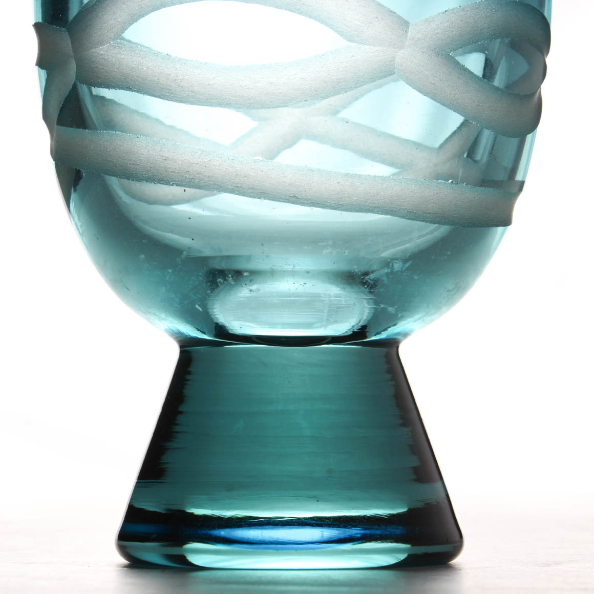 Evolution by Waterford Blue Cut Crystal Candle Holder