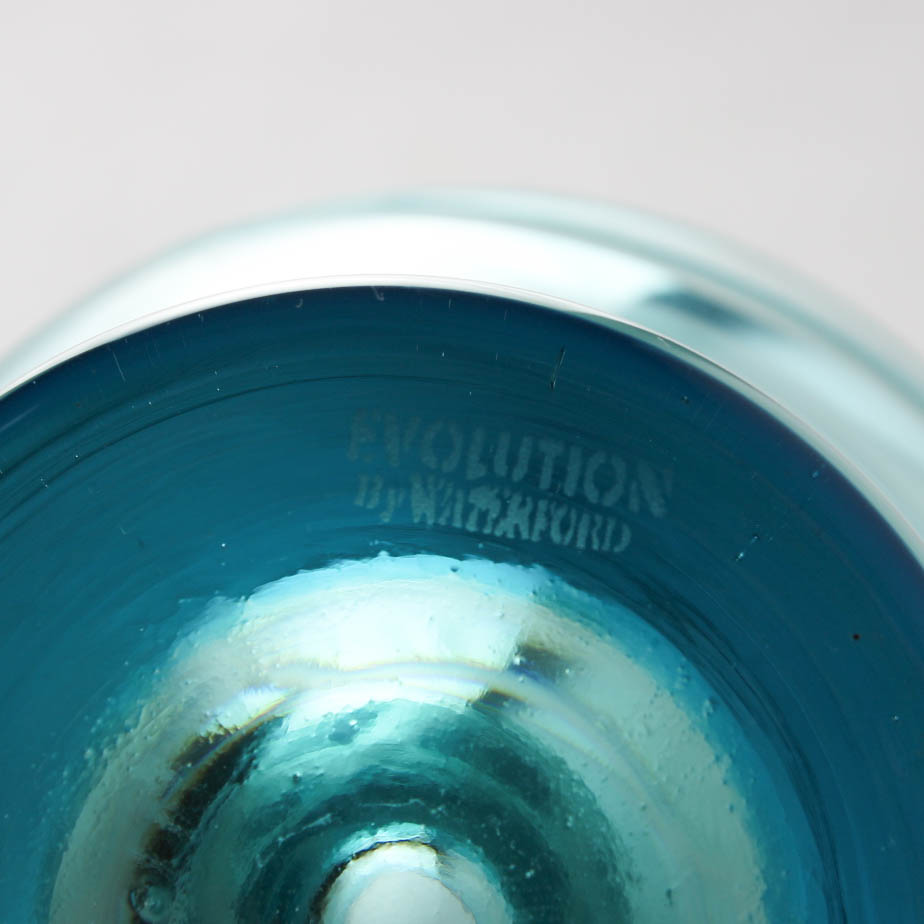 Evolution by Waterford Blue Cut Crystal Candle Holder