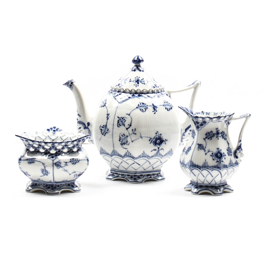 Royal Copenhagen "Blue Fluted" Tea Set