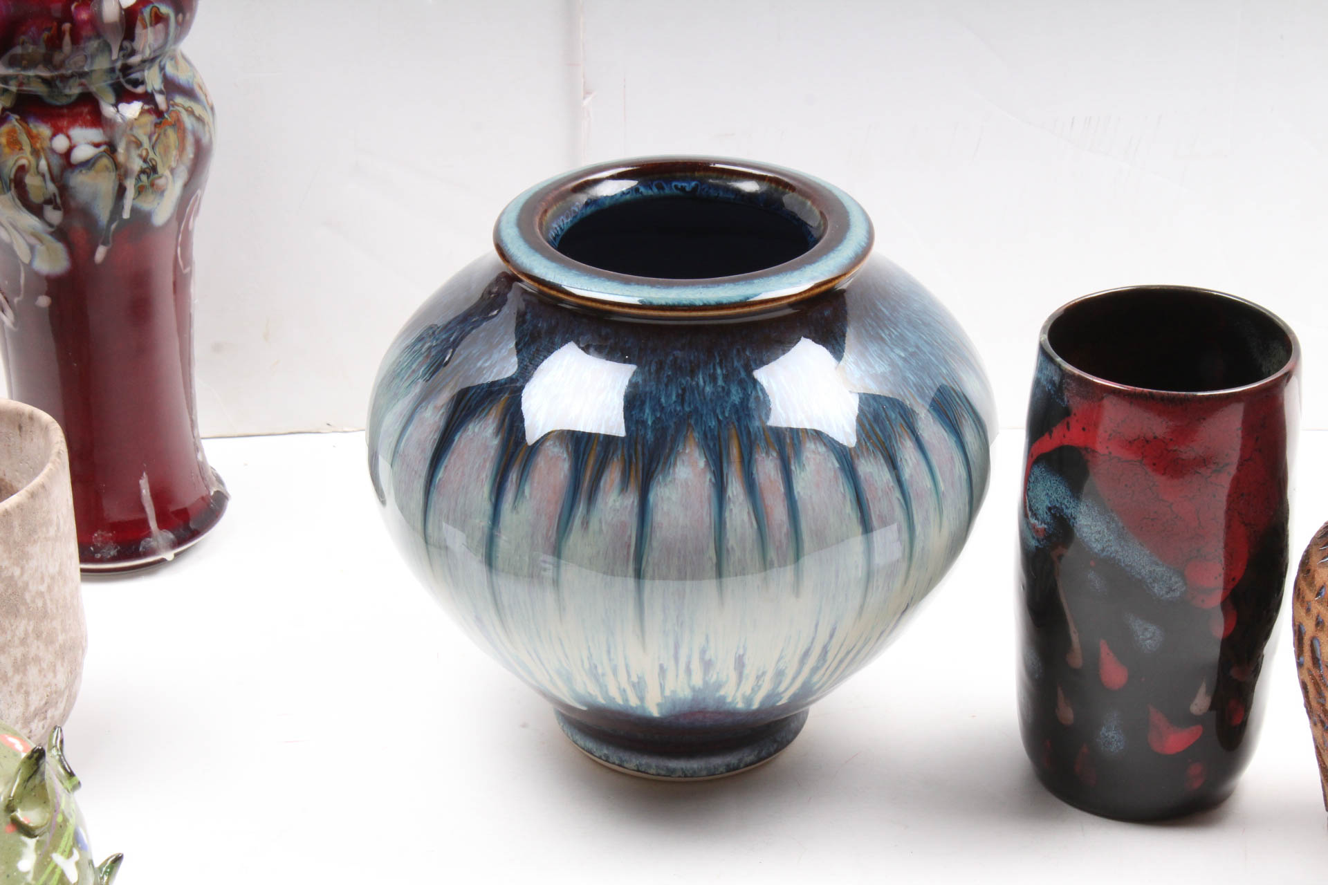 Signed Hand Thrown Stoneware and Porcelain Studio Art Pottery