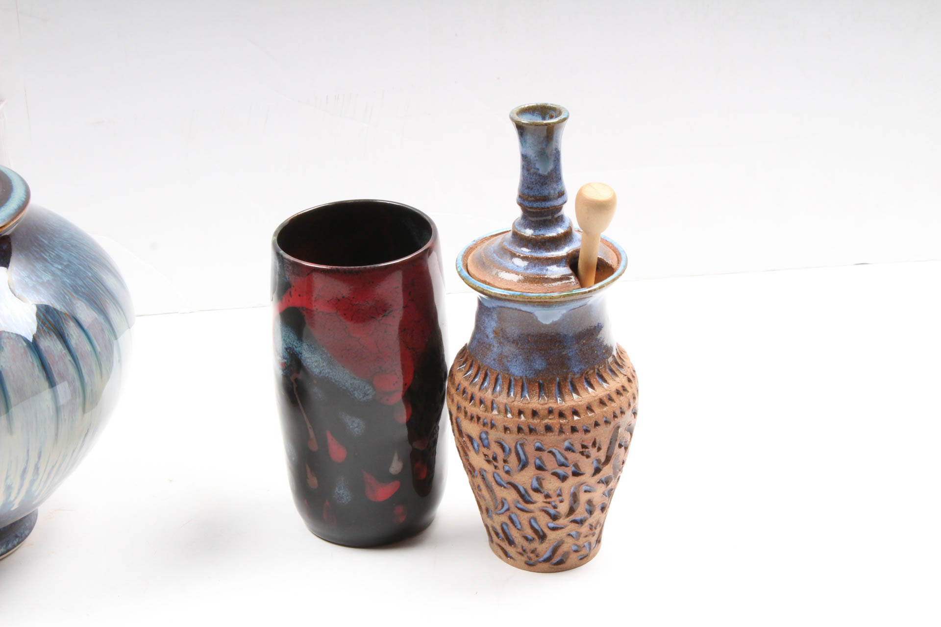 Signed Hand Thrown Stoneware and Porcelain Studio Art Pottery