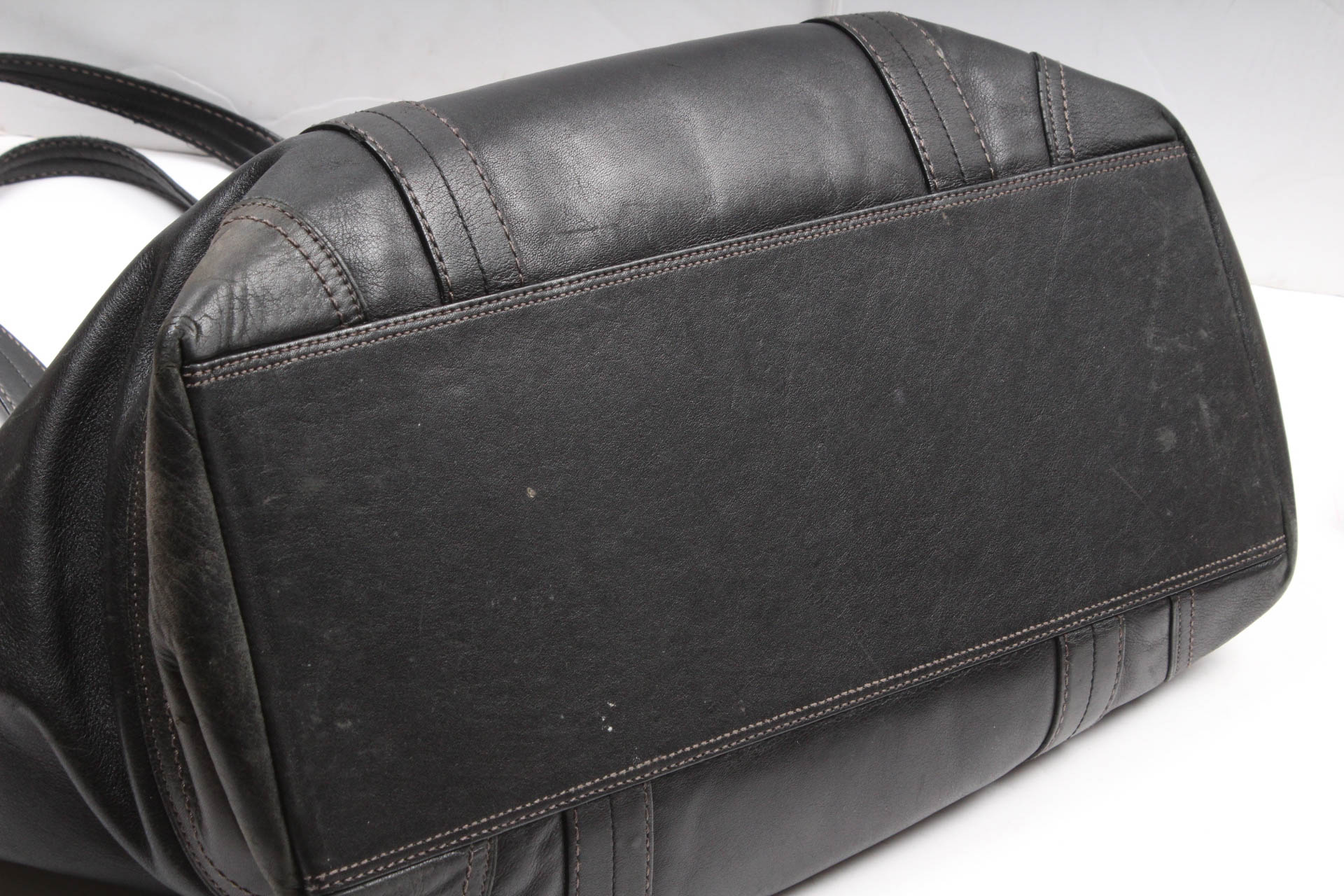 Coach Black Leather Executive Tote with Key Fob