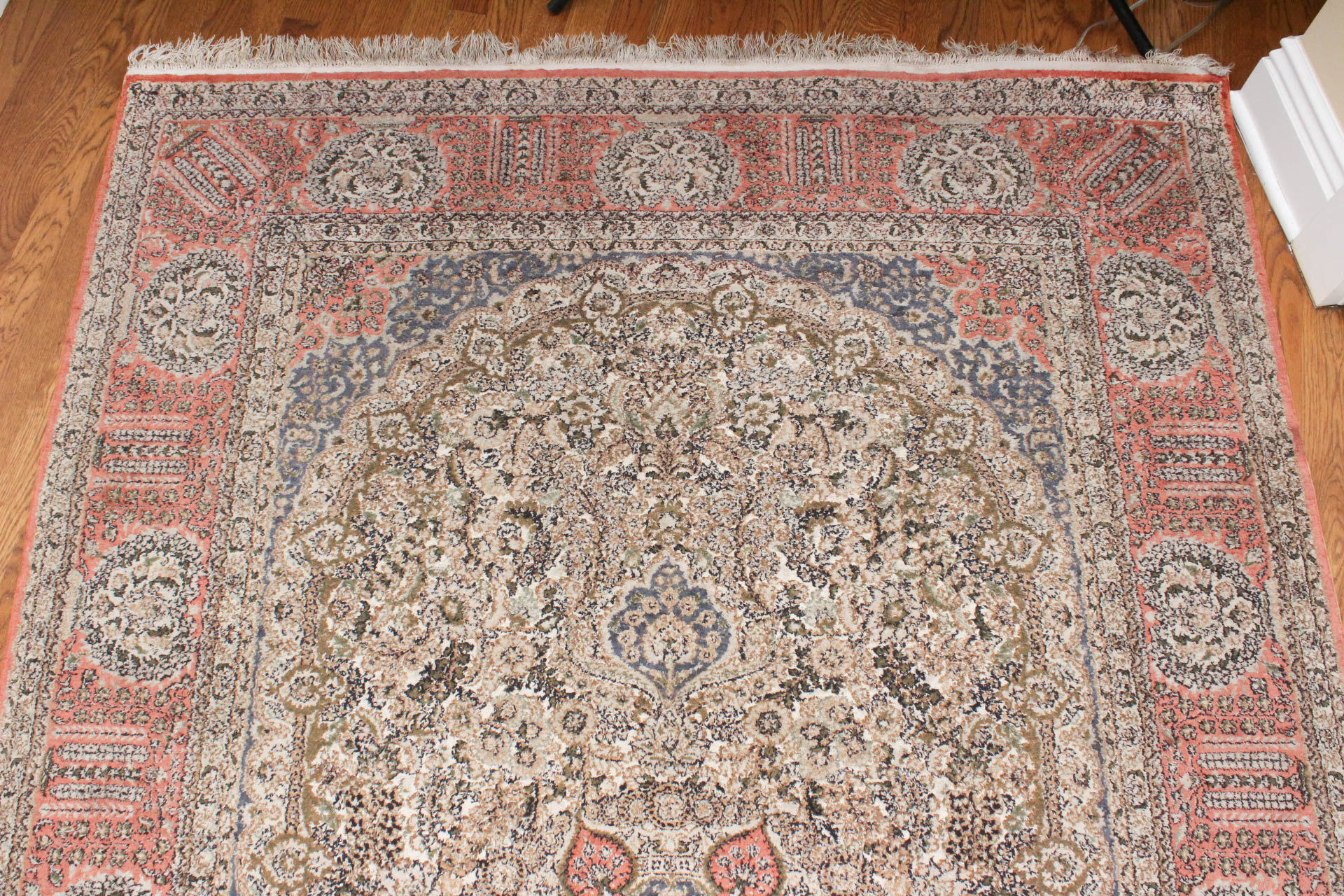 Hand-Knotted Persian Qom Pure Silk Rug