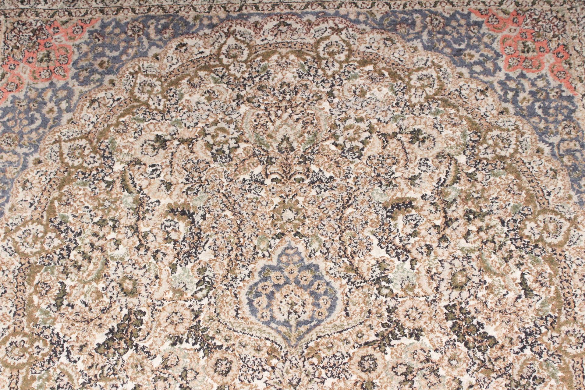 Hand-Knotted Persian Qom Pure Silk Rug