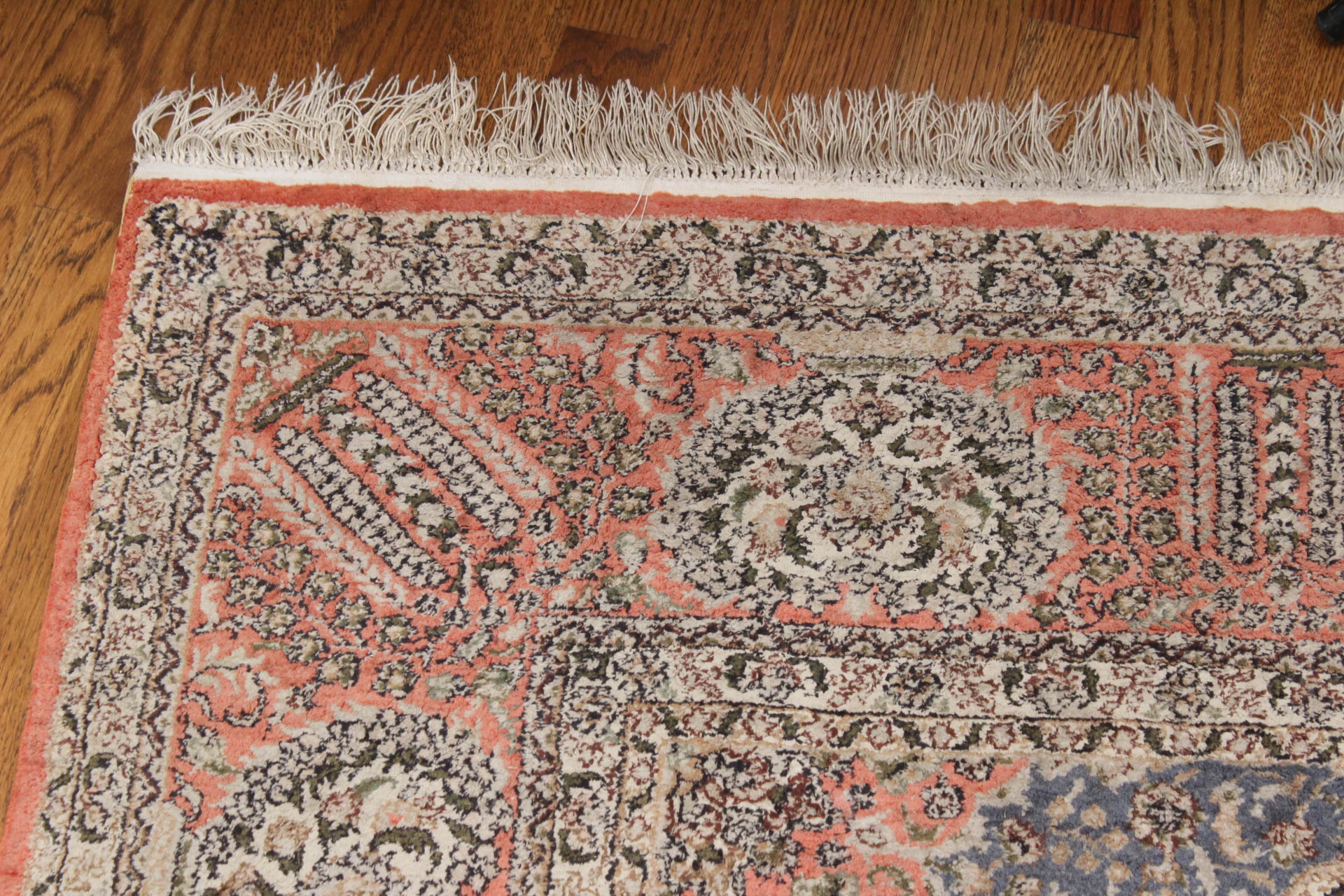 Hand-Knotted Persian Qom Pure Silk Rug