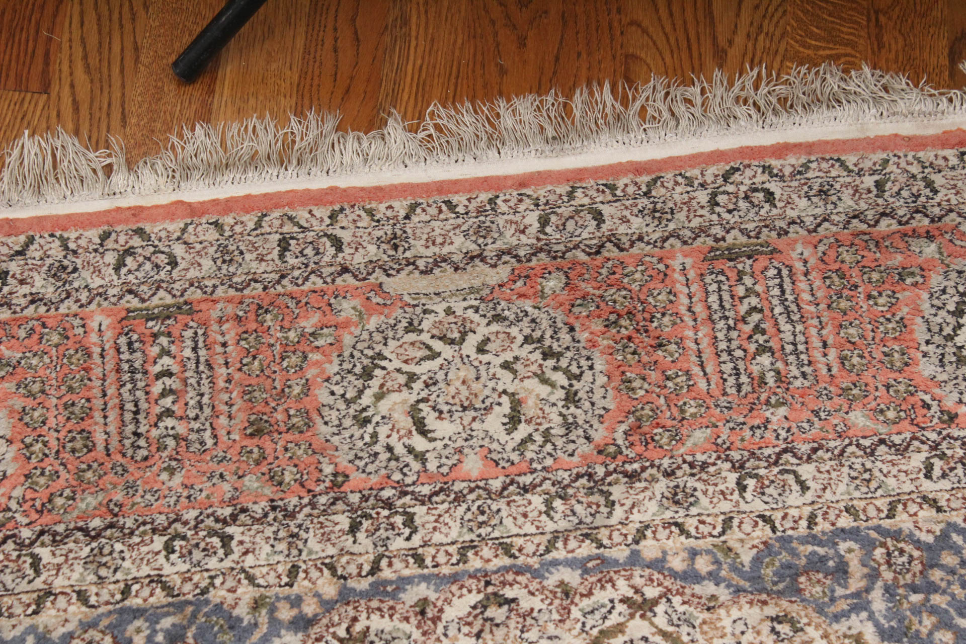 Hand-Knotted Persian Qom Pure Silk Rug