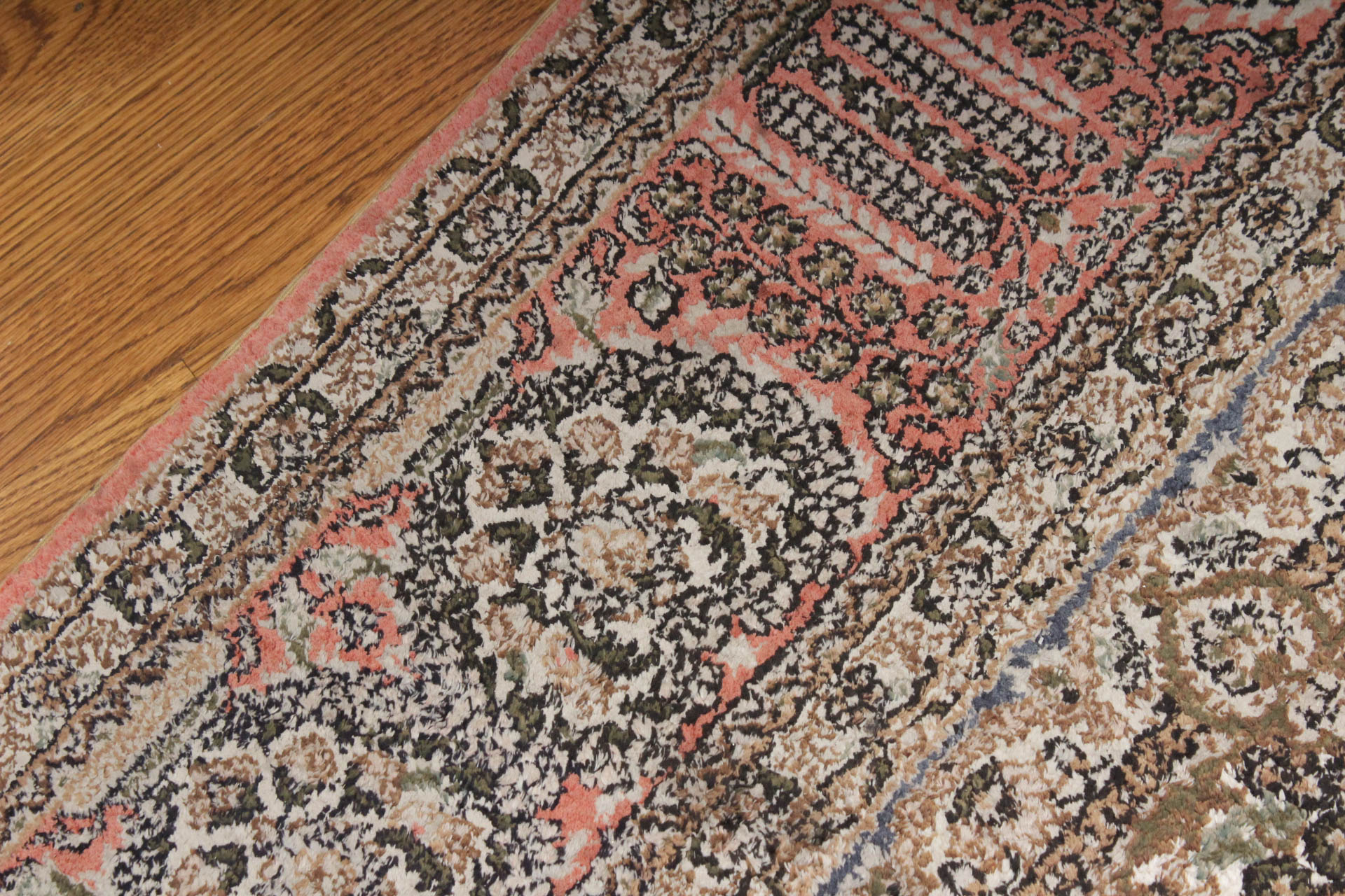 Hand-Knotted Persian Qom Pure Silk Rug