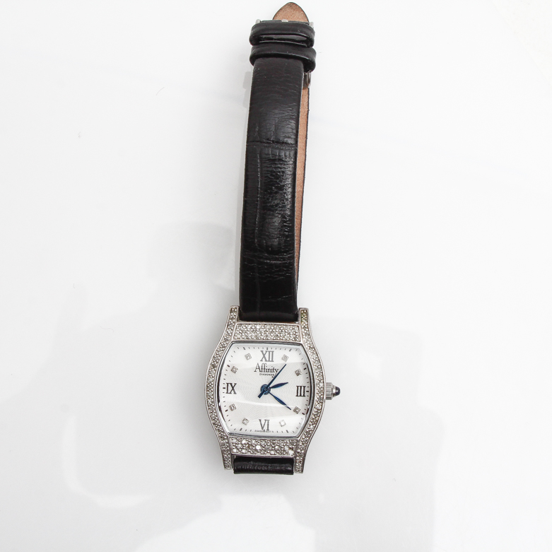 Affinity Diamonds Sterling Silver and Diamond Watch
