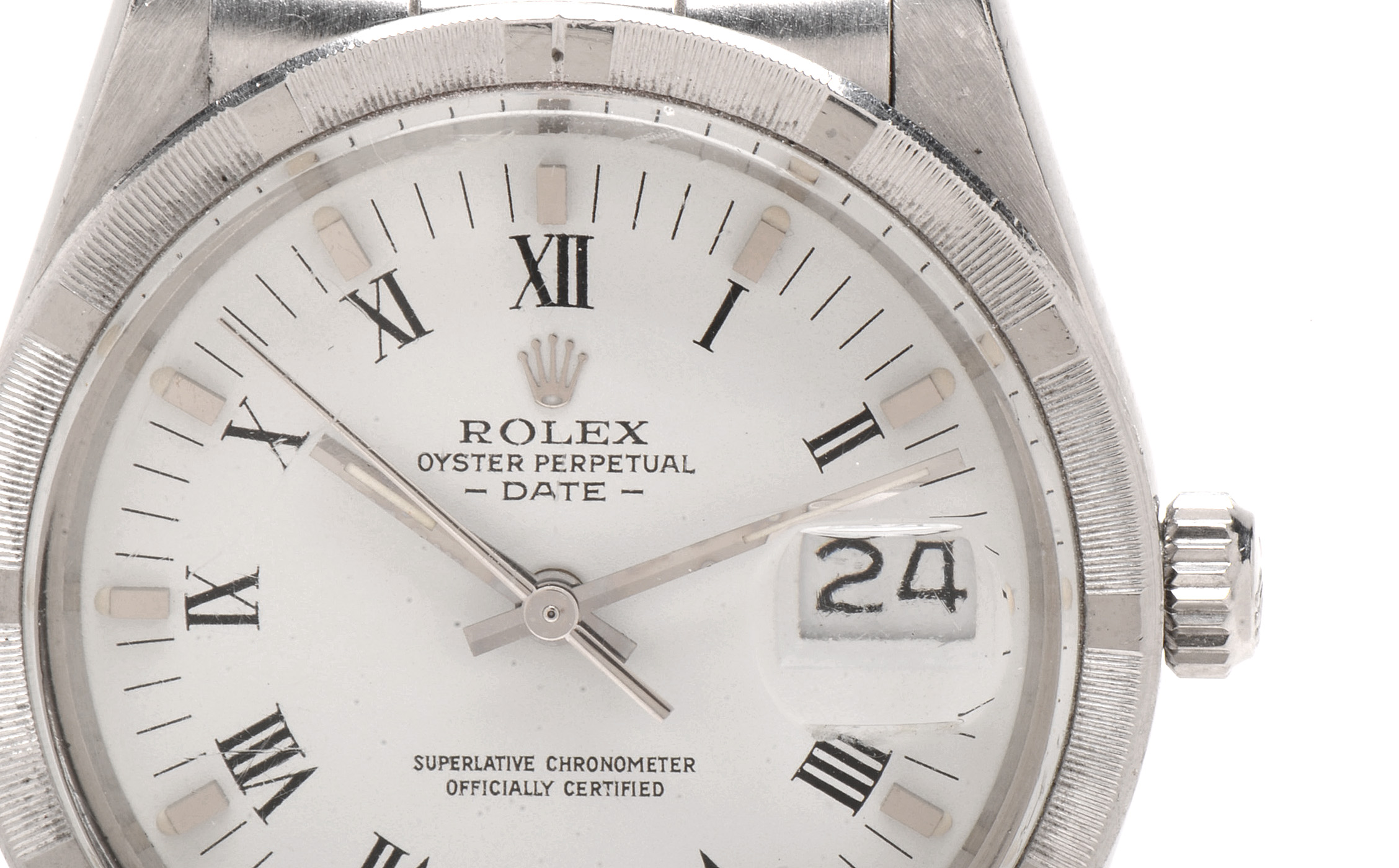 Rolex Oyster Date Steel White Roman 34.00 mm Automatic Watch