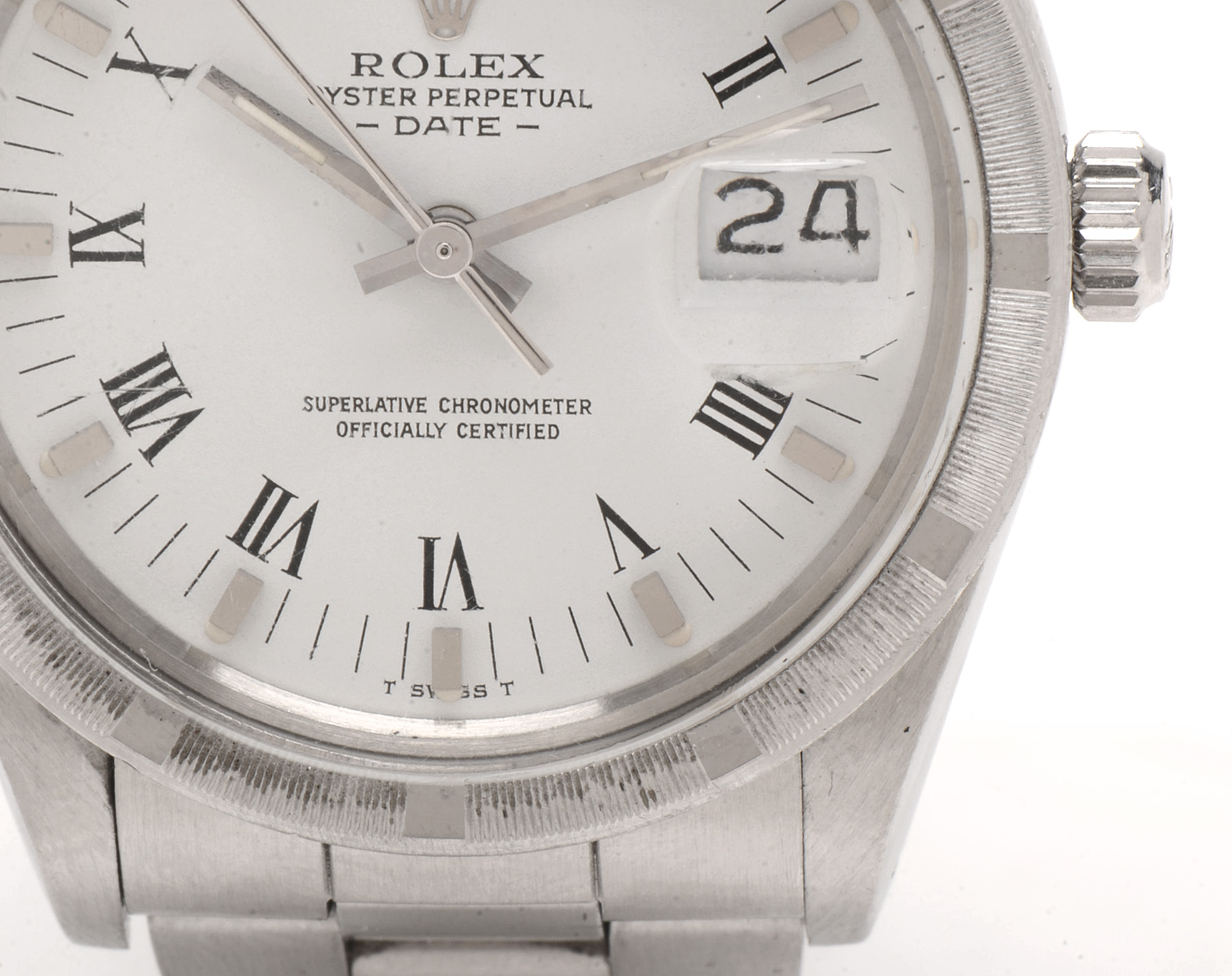 Rolex Oyster Date Steel White Roman 34.00 mm Automatic Watch