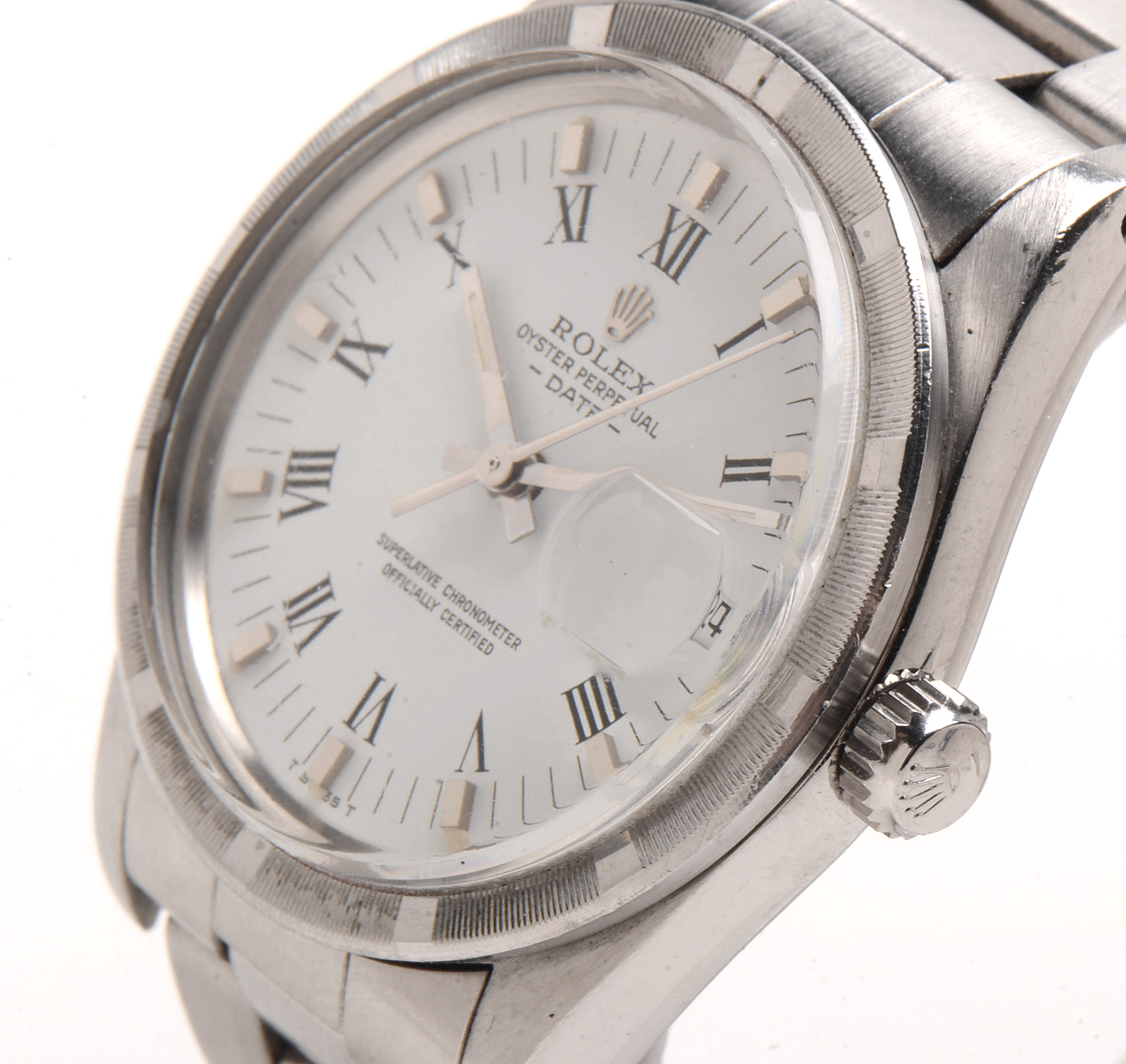 Rolex Oyster Date Steel White Roman 34.00 mm Automatic Watch