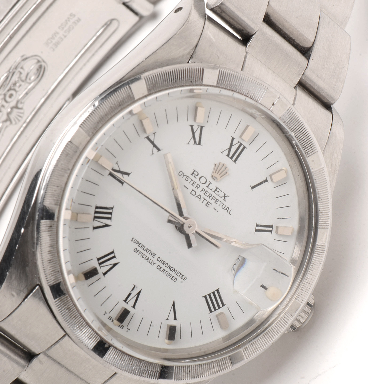 Rolex Oyster Date Steel White Roman 34.00 mm Automatic Watch
