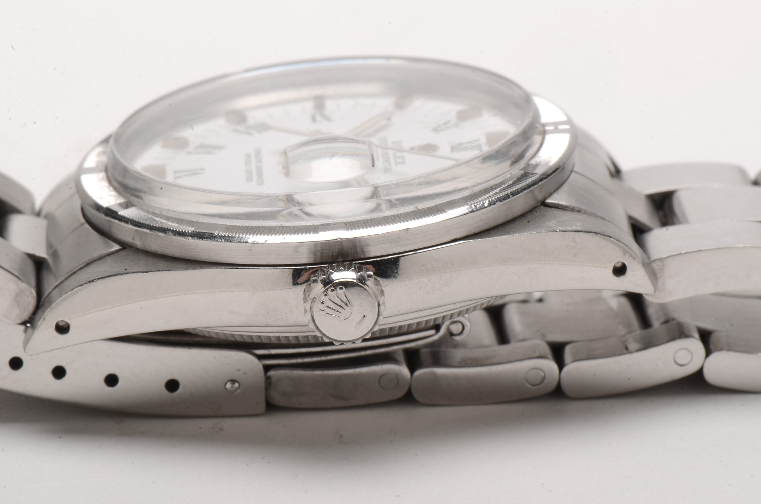 Rolex Oyster Date Steel White Roman 34.00 mm Automatic Watch