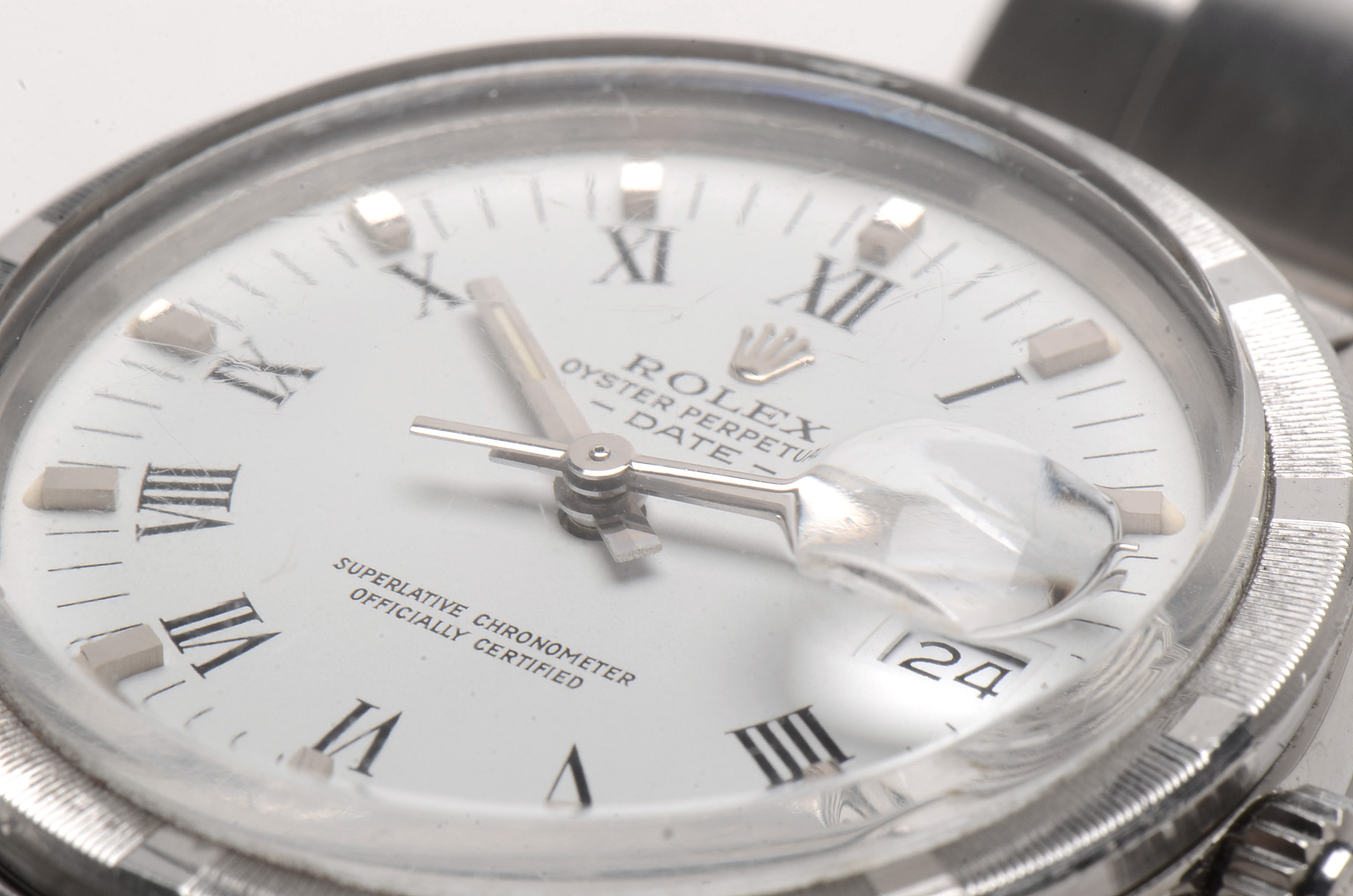 Rolex Oyster Date Steel White Roman 34.00 mm Automatic Watch