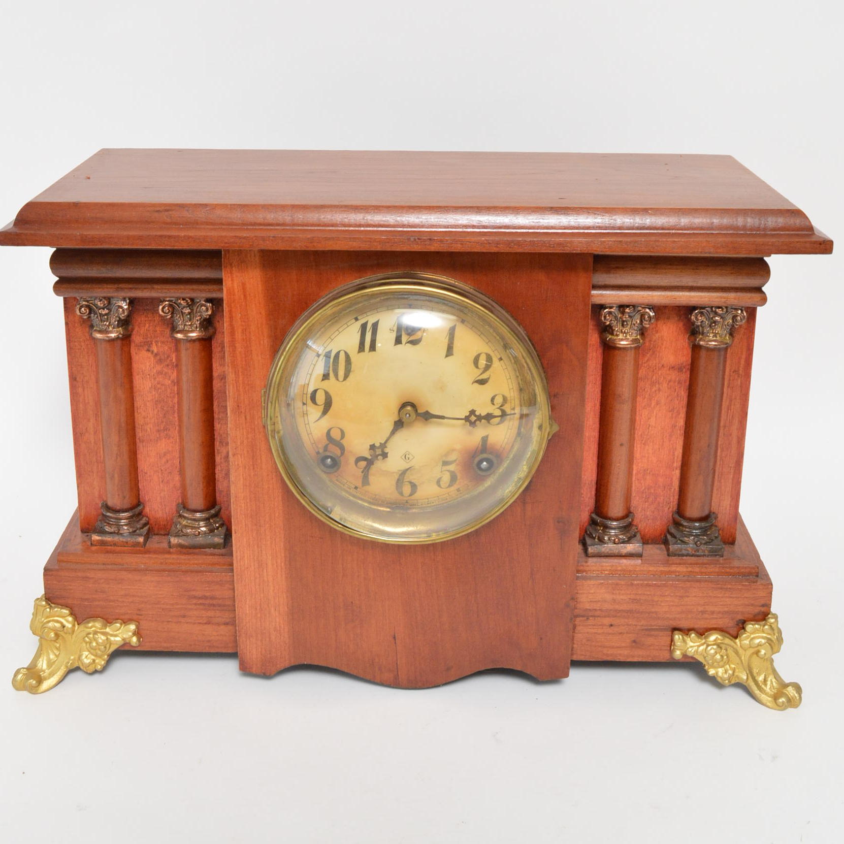 William Gilbert Clock Co. Four Column Mantle Clock