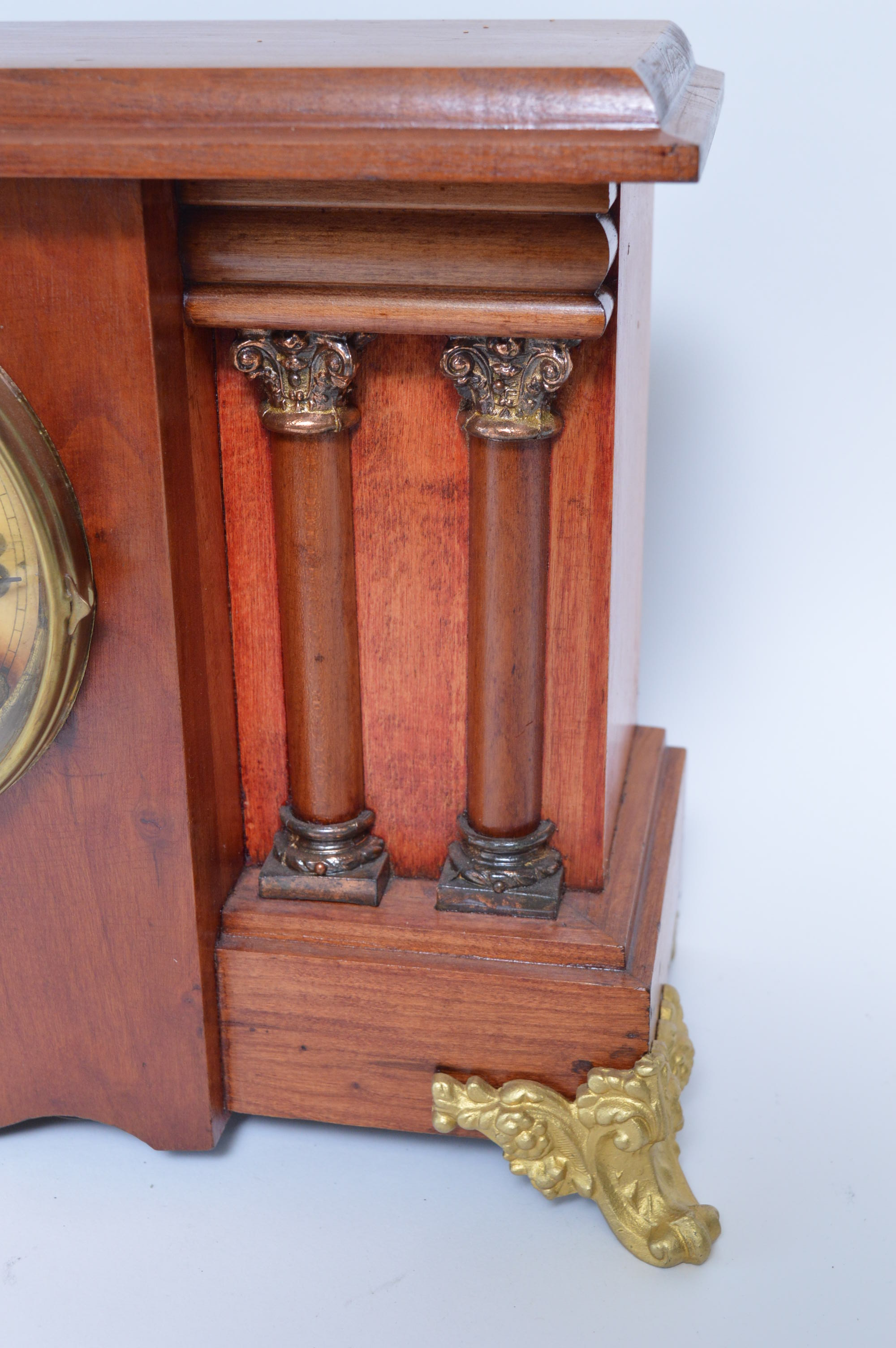 William Gilbert Clock Co. Four Column Mantle Clock