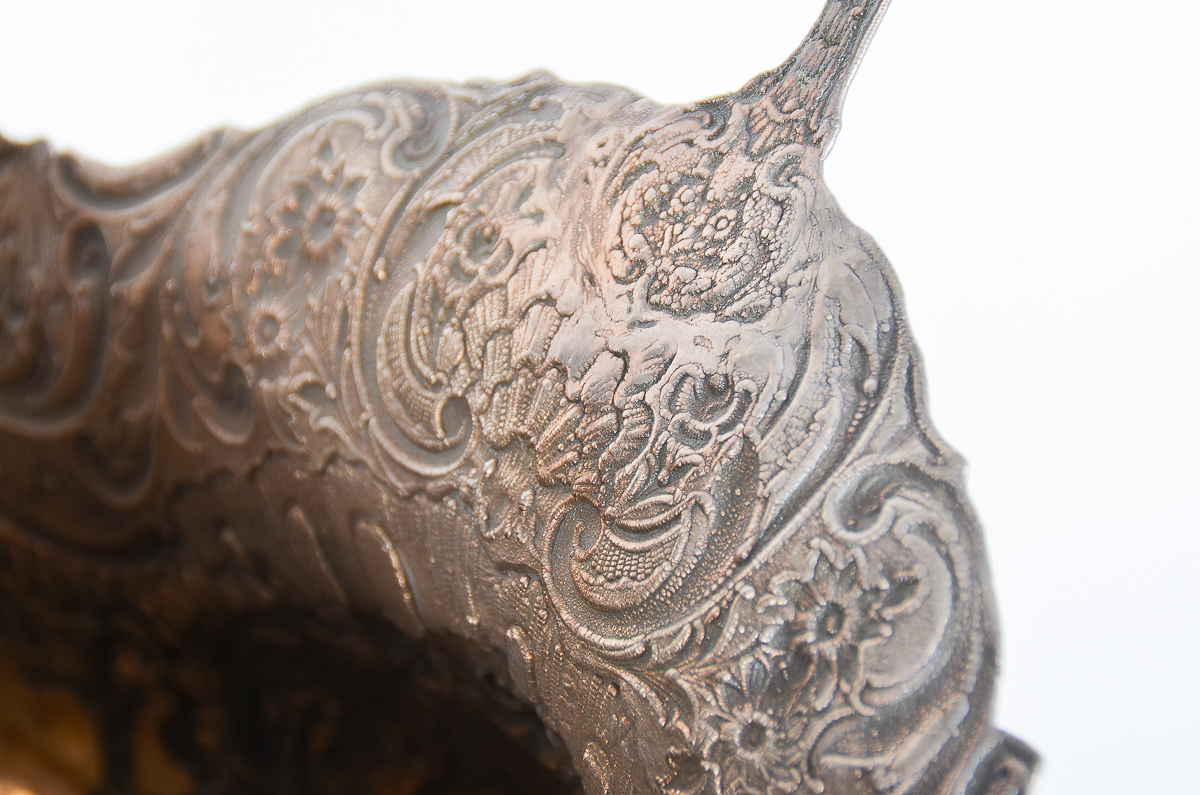 Antique German Sterling Silver Repoussé Basket