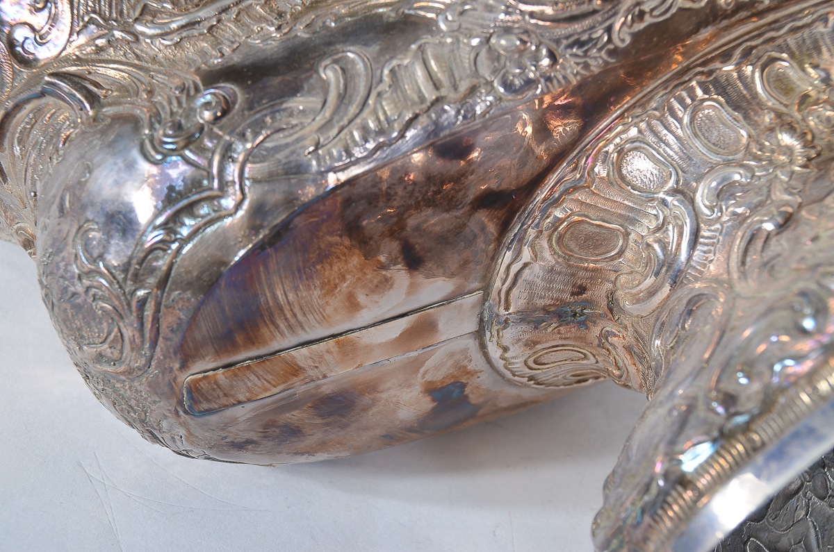 Antique German Sterling Silver Repoussé Basket