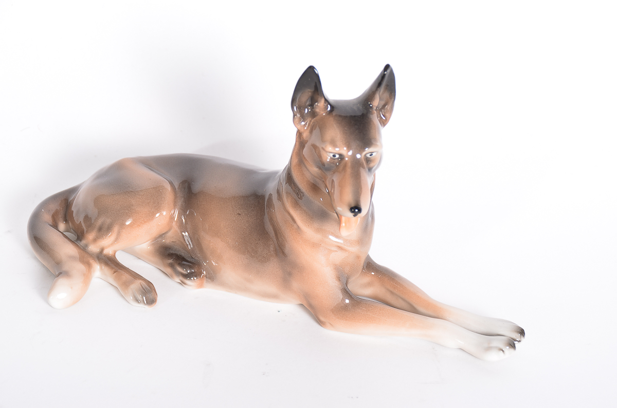 Vintage German Porcelain Dog Figurine