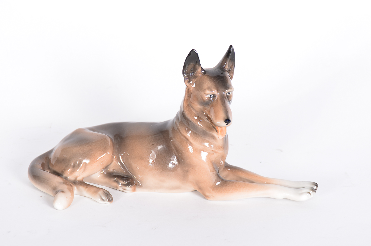 Vintage German Porcelain Dog Figurine