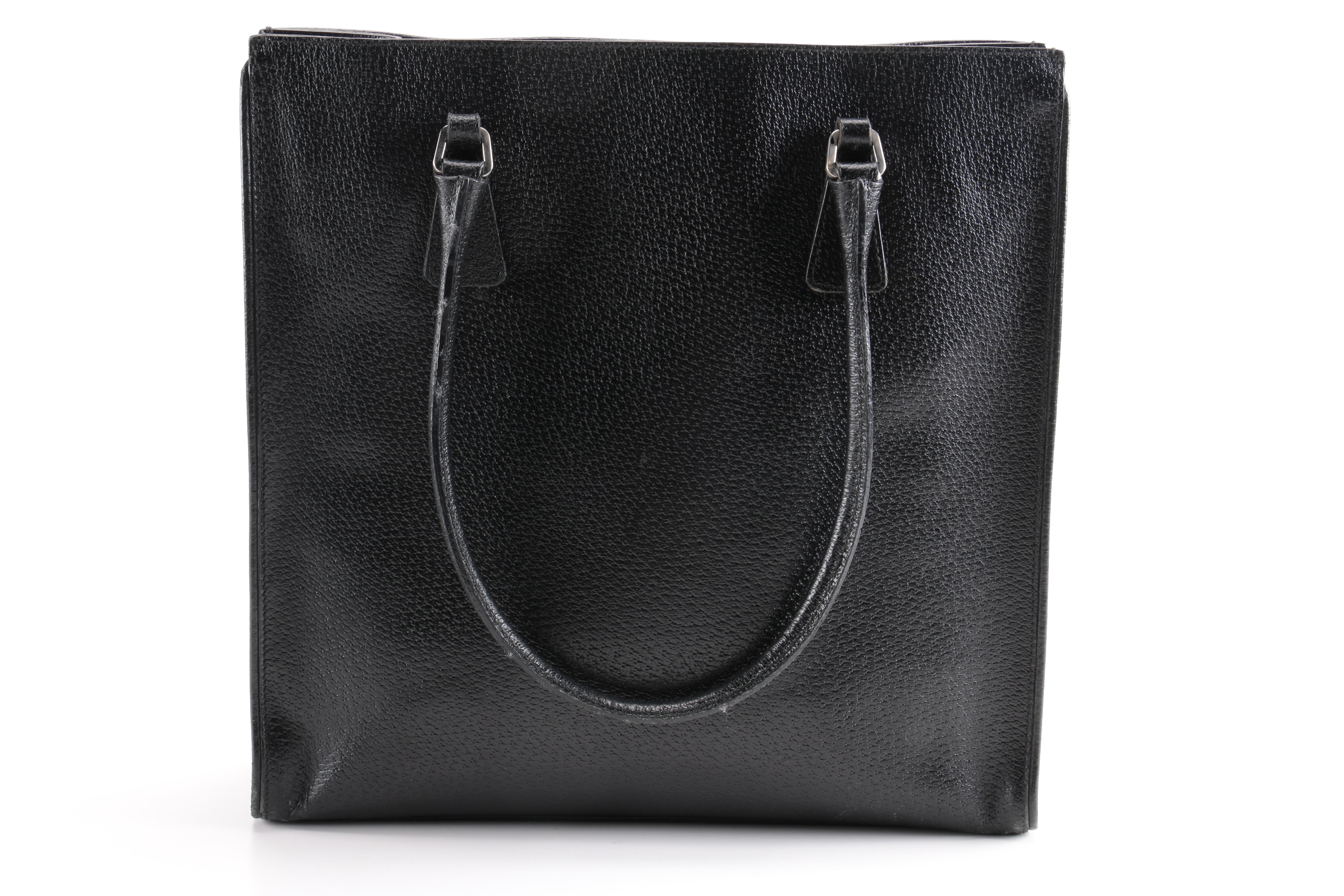 Prada Pebbled Leather Tote Bag