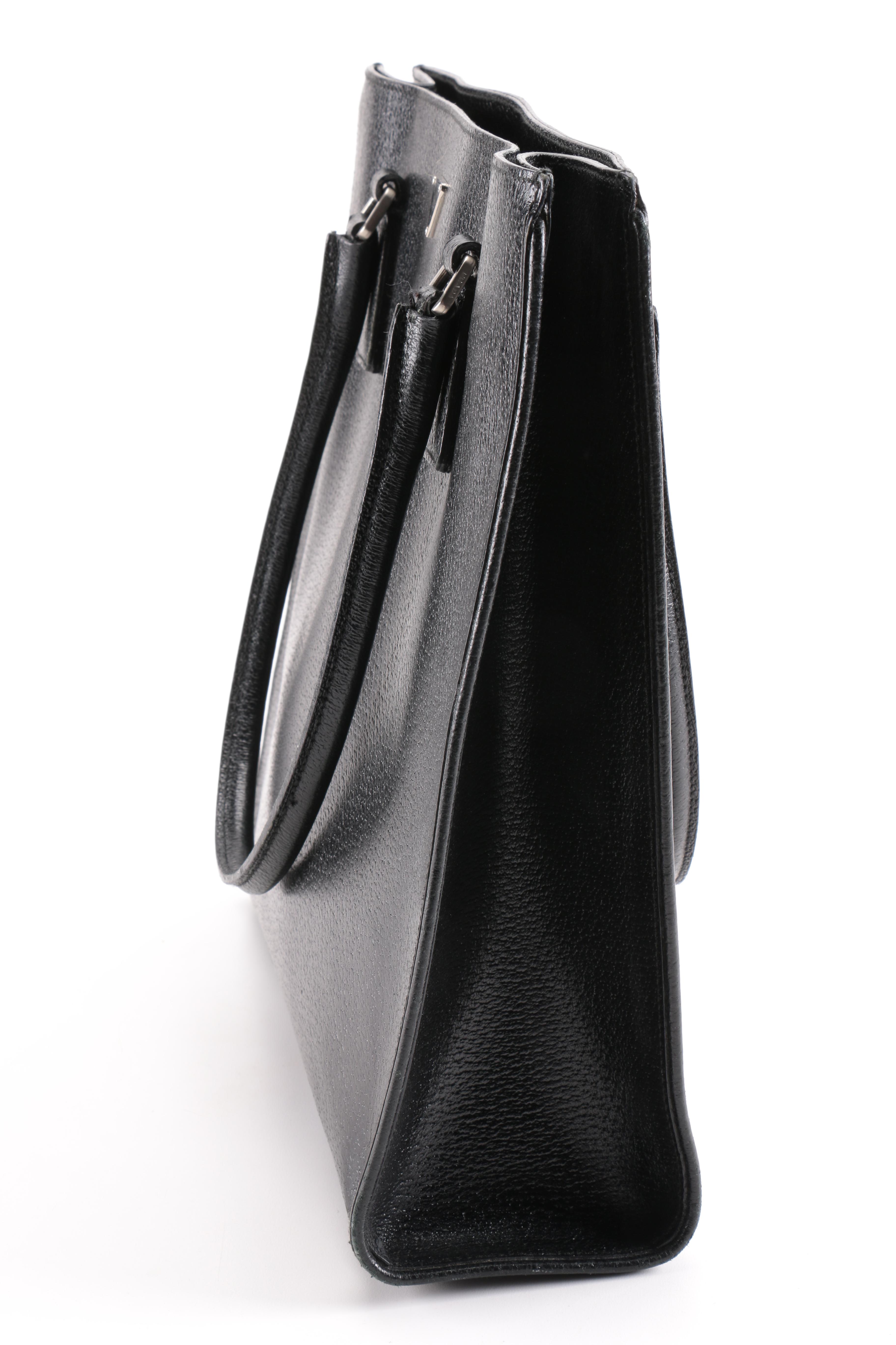 Prada Pebbled Leather Tote Bag