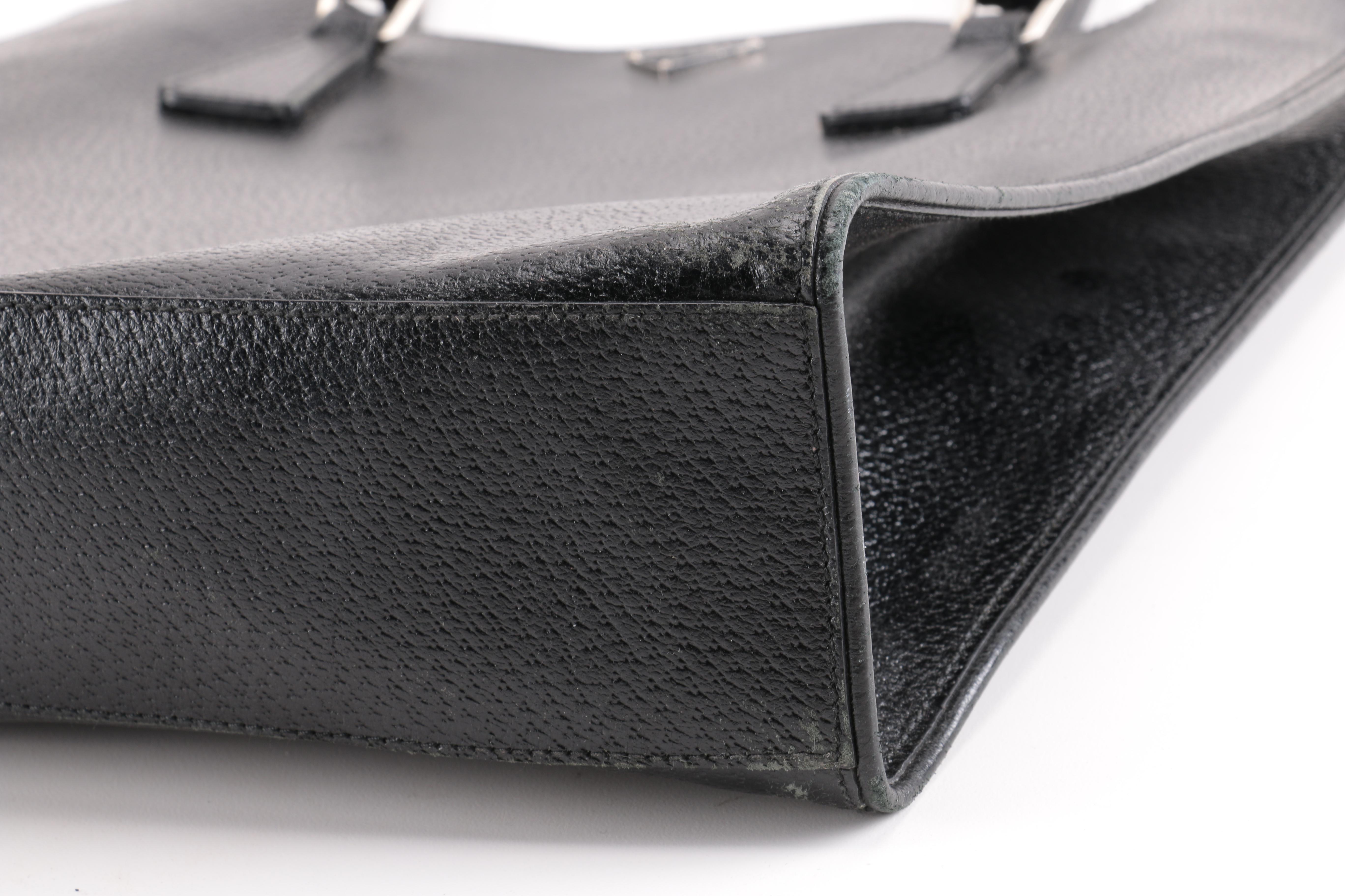 Prada Pebbled Leather Tote Bag