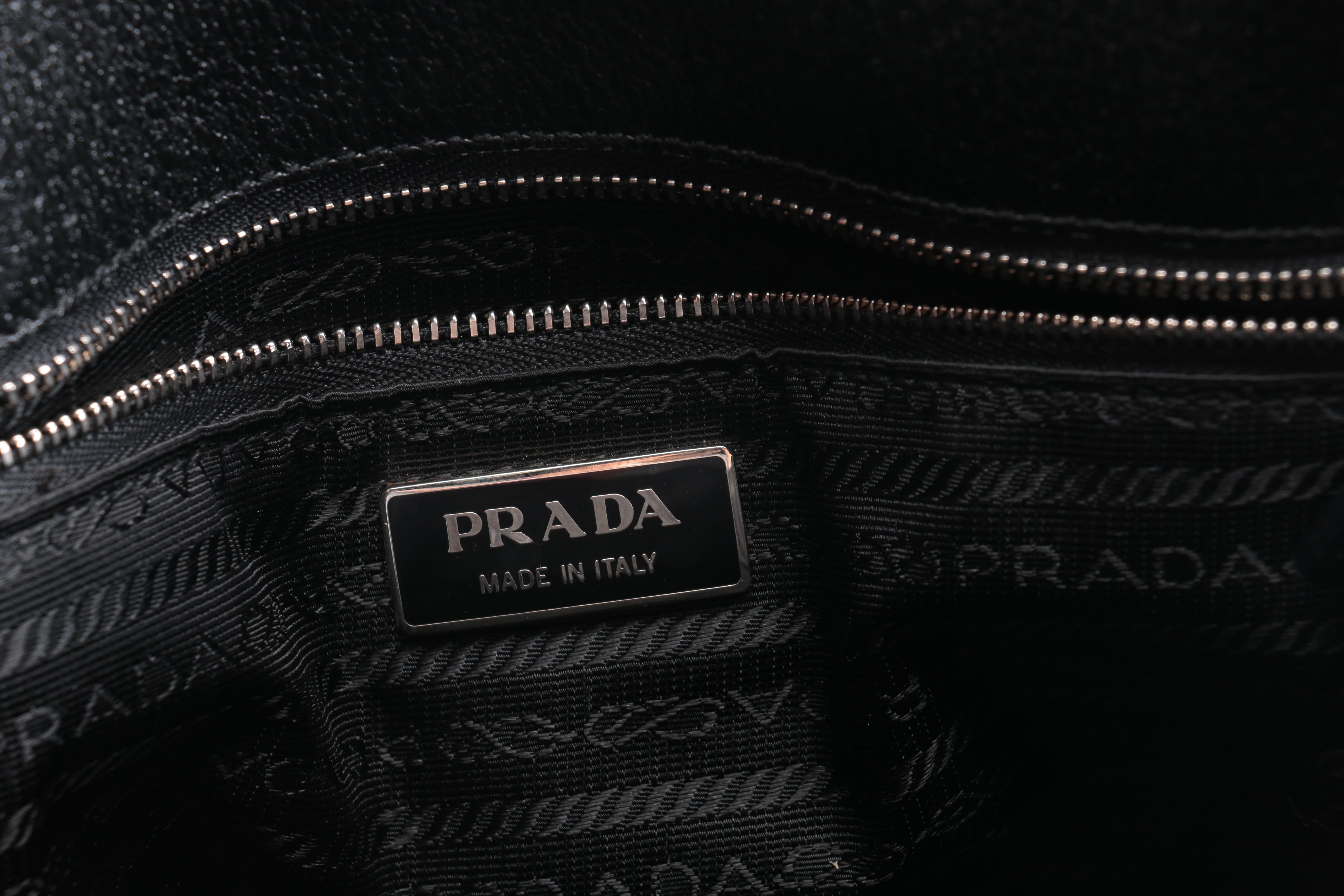 Prada Pebbled Leather Tote Bag