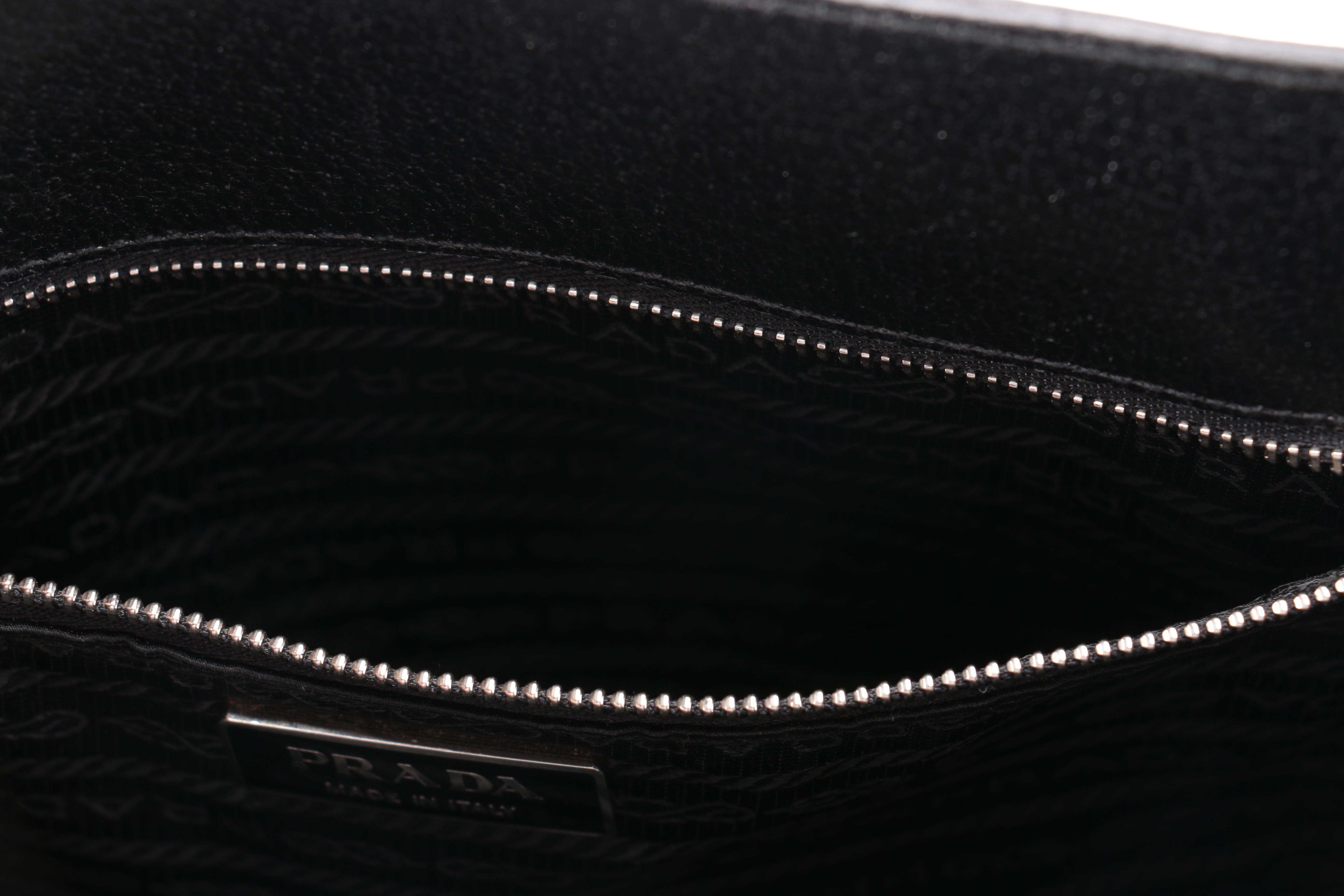 Prada Pebbled Leather Tote Bag