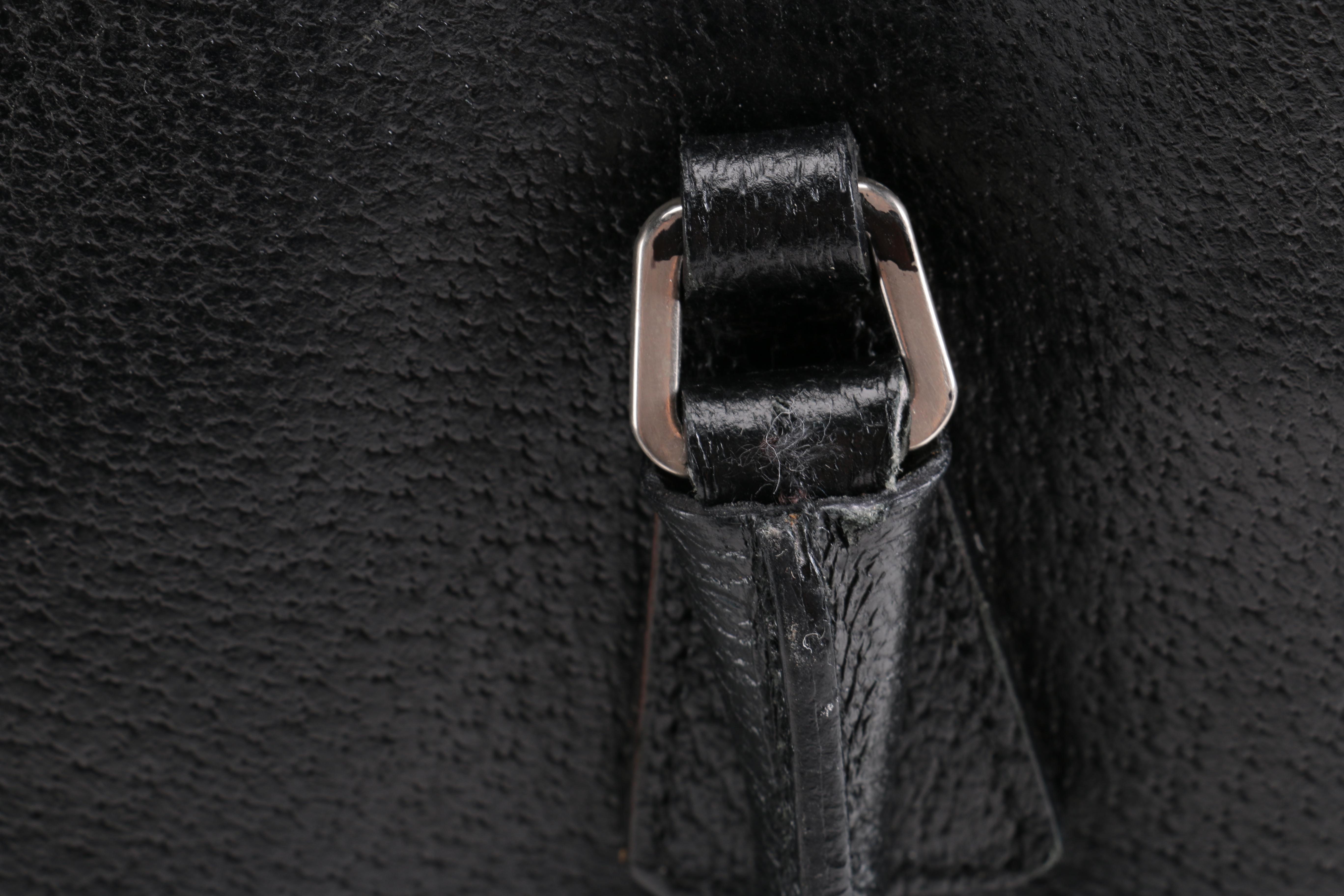 Prada Pebbled Leather Tote Bag