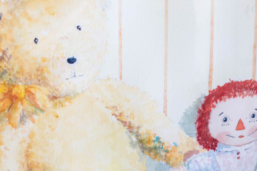 Raggedy Anne Watercolor Painting