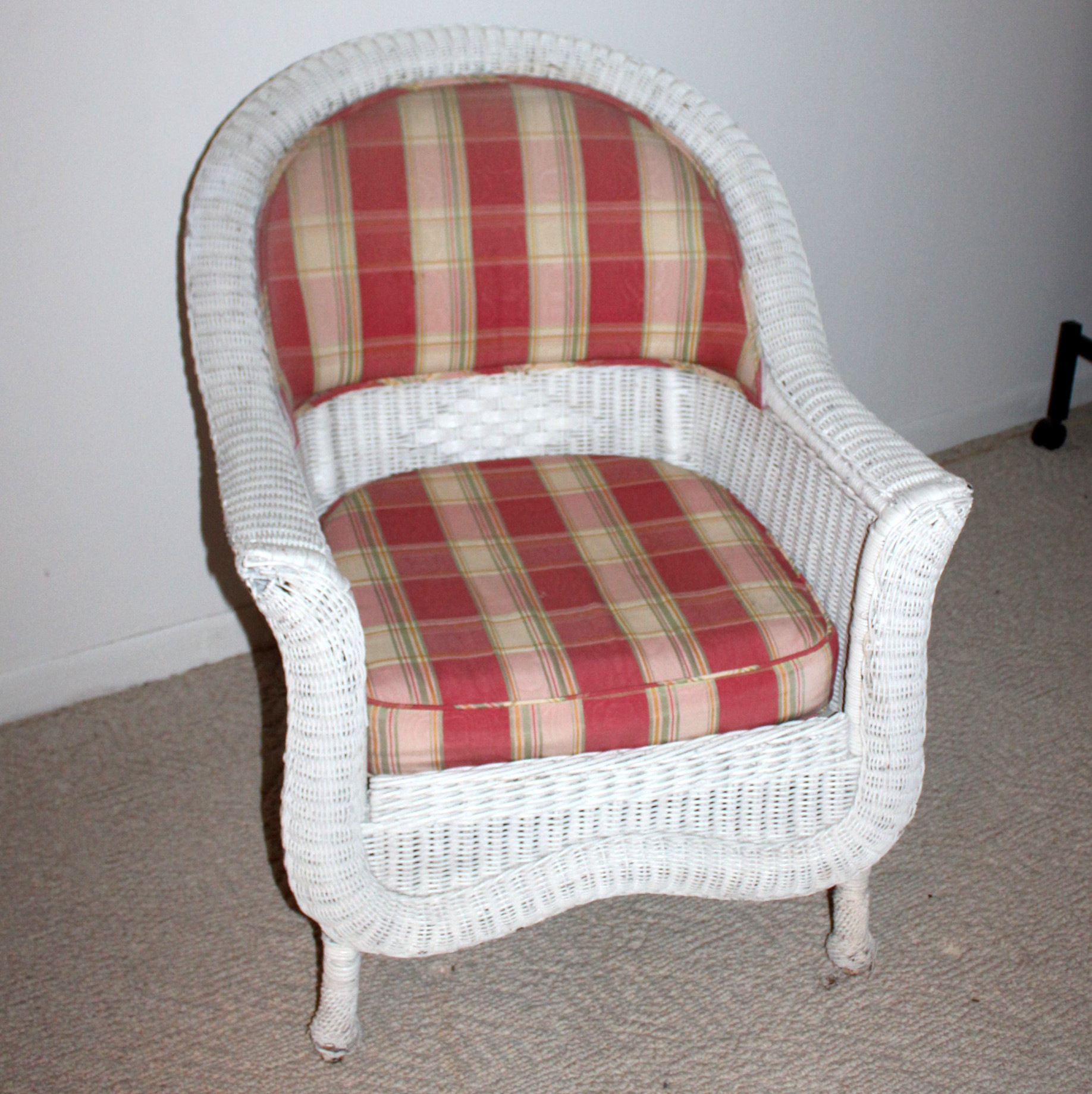 Wicker Club Chair and Footstool