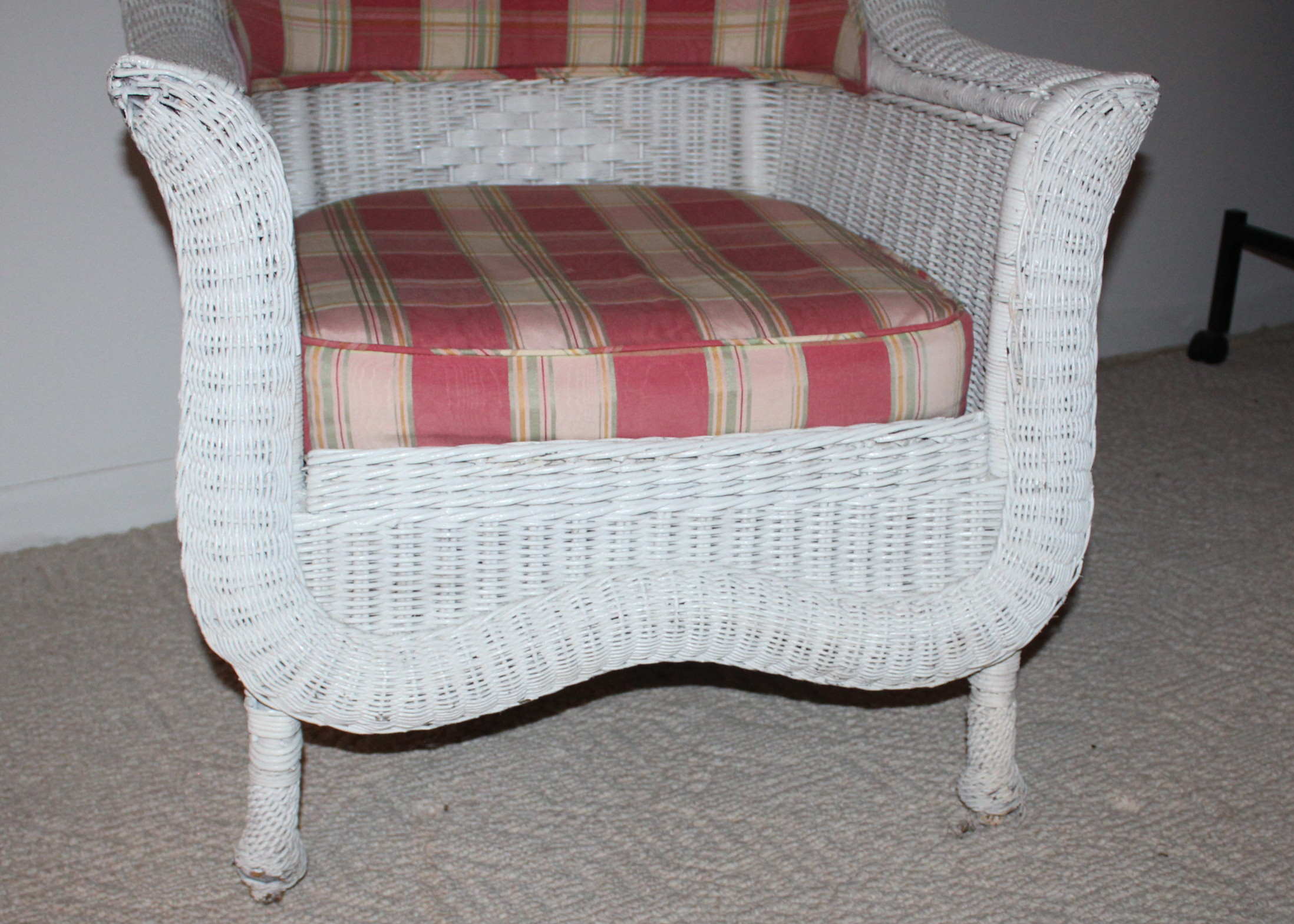 Wicker Club Chair and Footstool