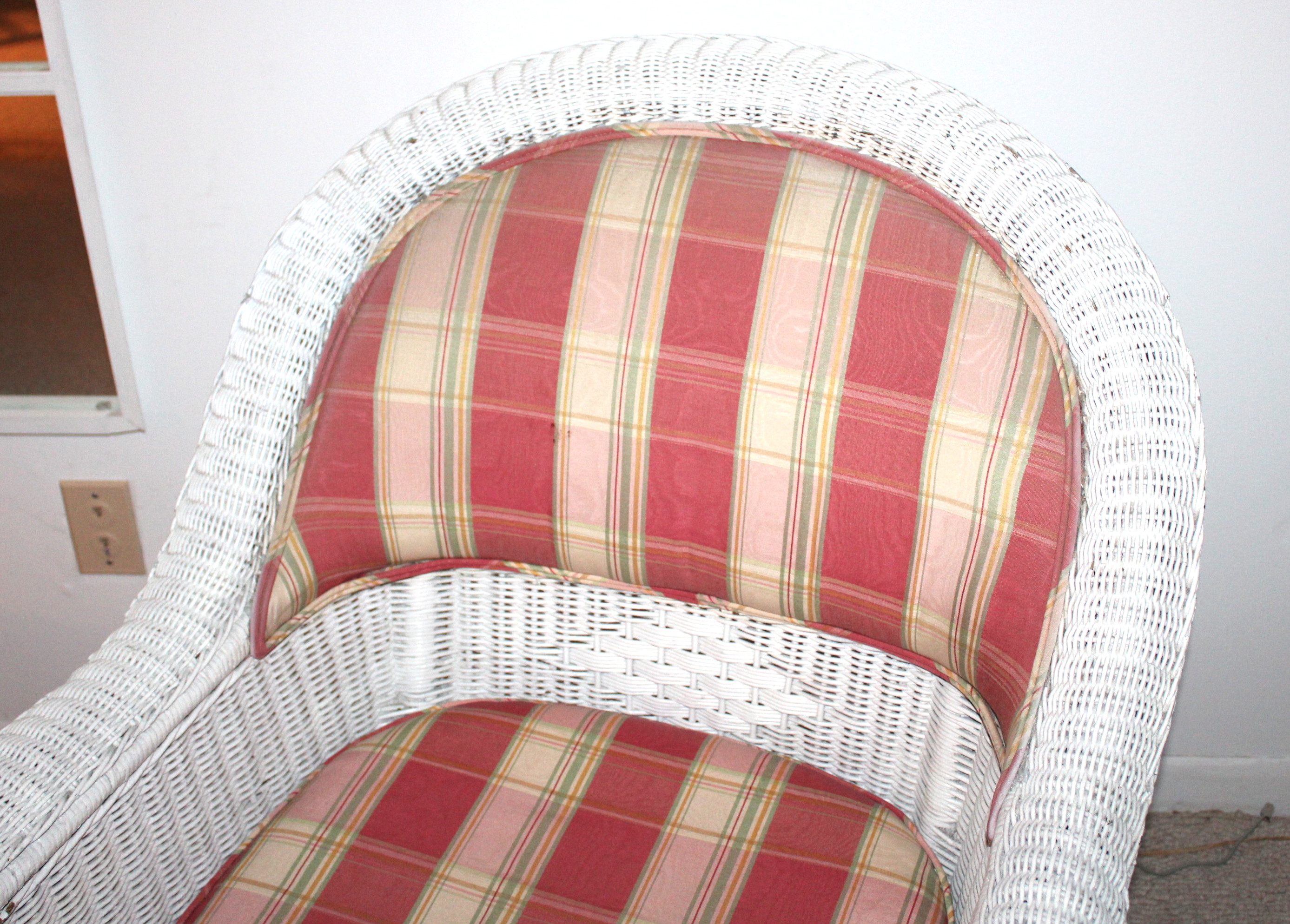 Wicker Club Chair and Footstool